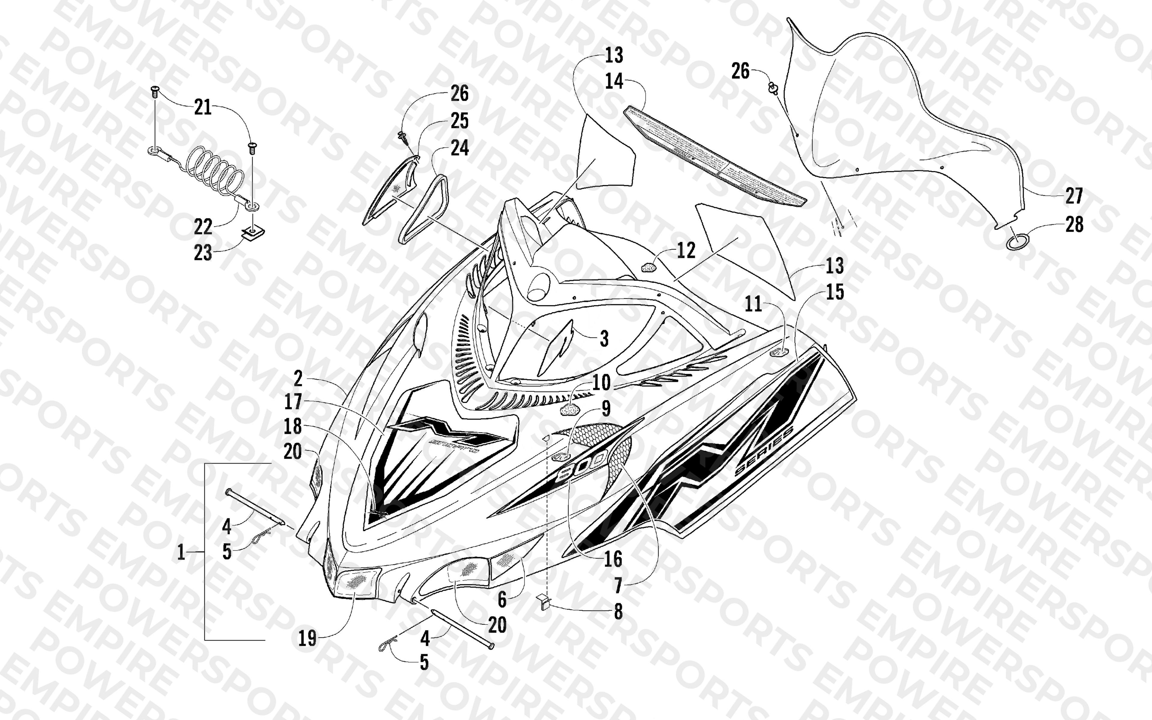 HOOD AND WINDSHIELD ASSEMBLY