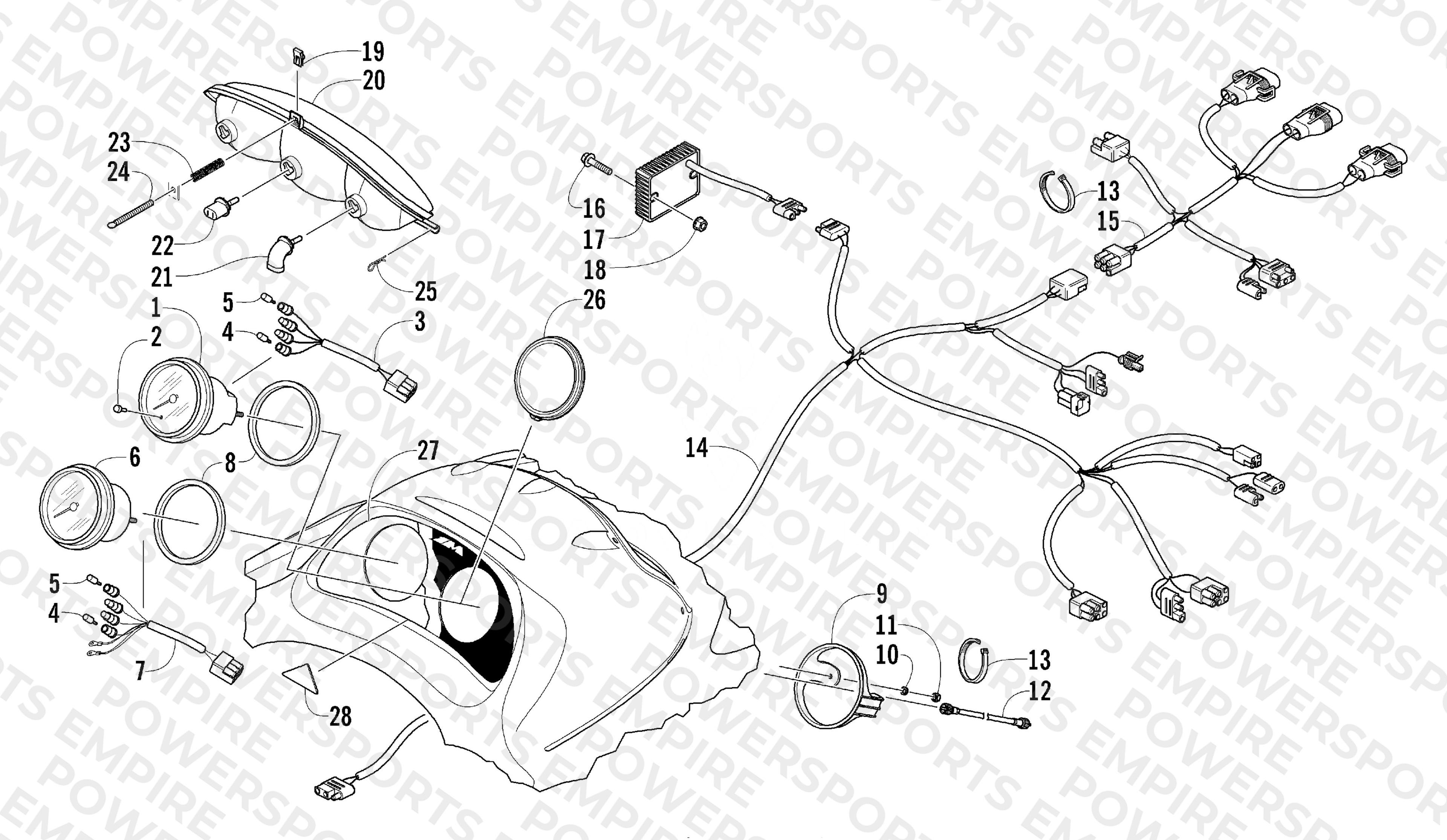 HEADLIGHT, INSTRUMENTS, AND WIRING ASSEMBLIES