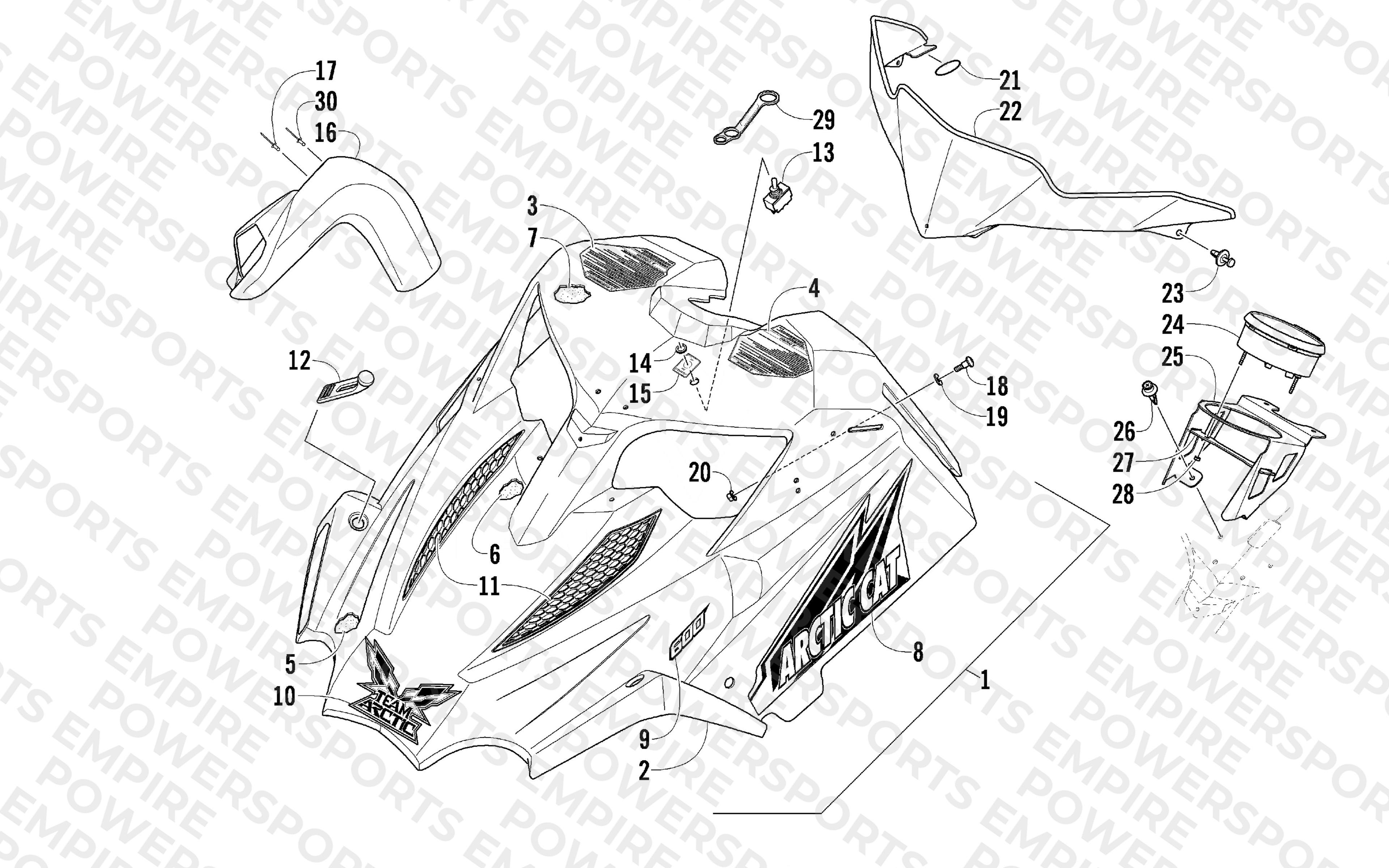 HOOD AND WINDSHIELD ASSEMBLY