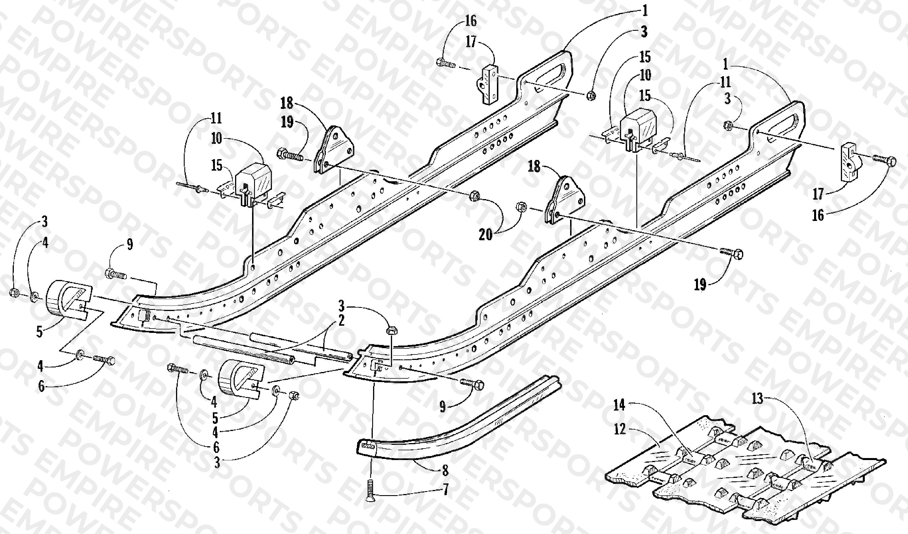 SLIDE RAIL AND TRACK ASSEMBLY