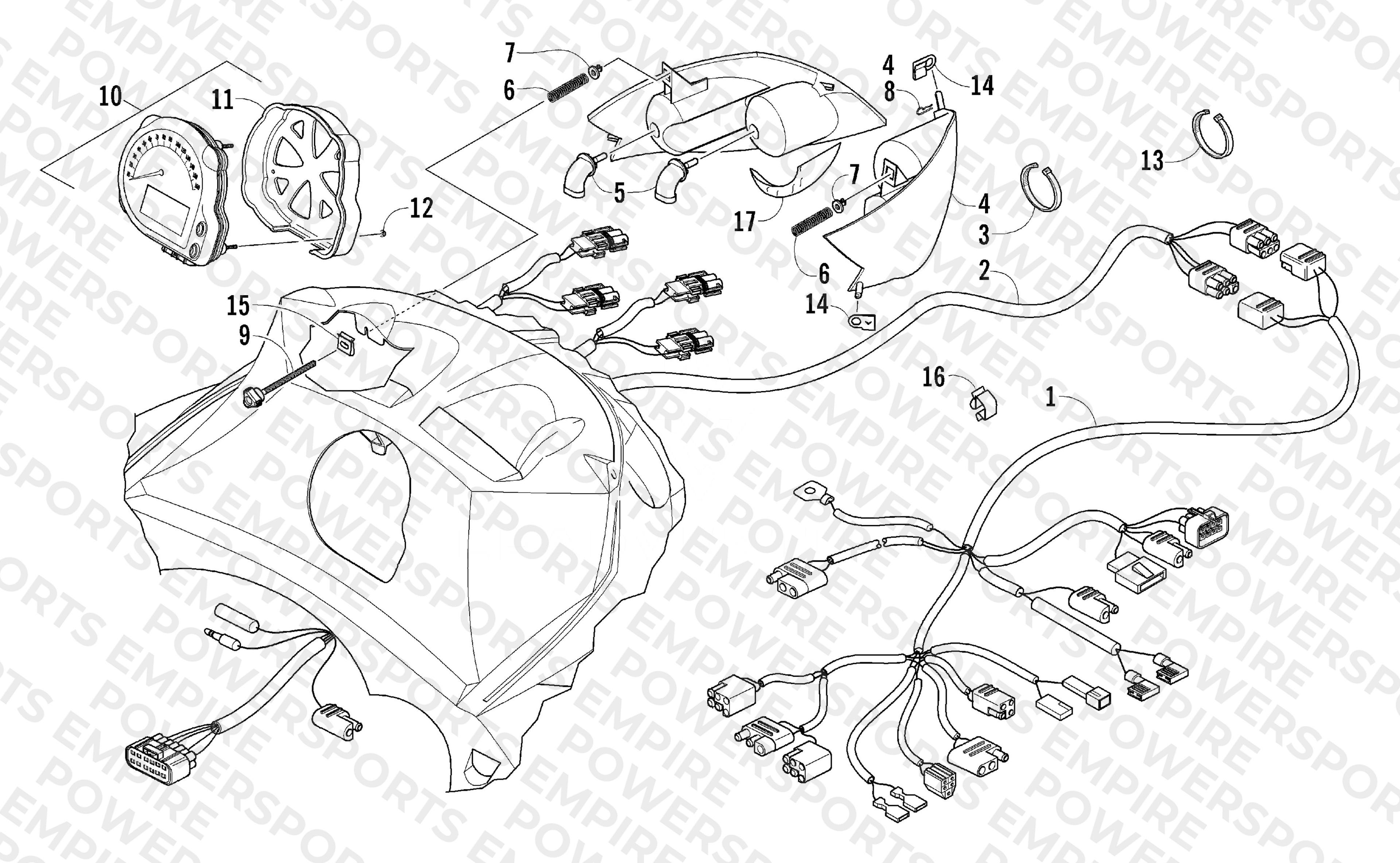 HEADLIGHT, INSTRUMENTS, AND WIRING ASSEMBLIES