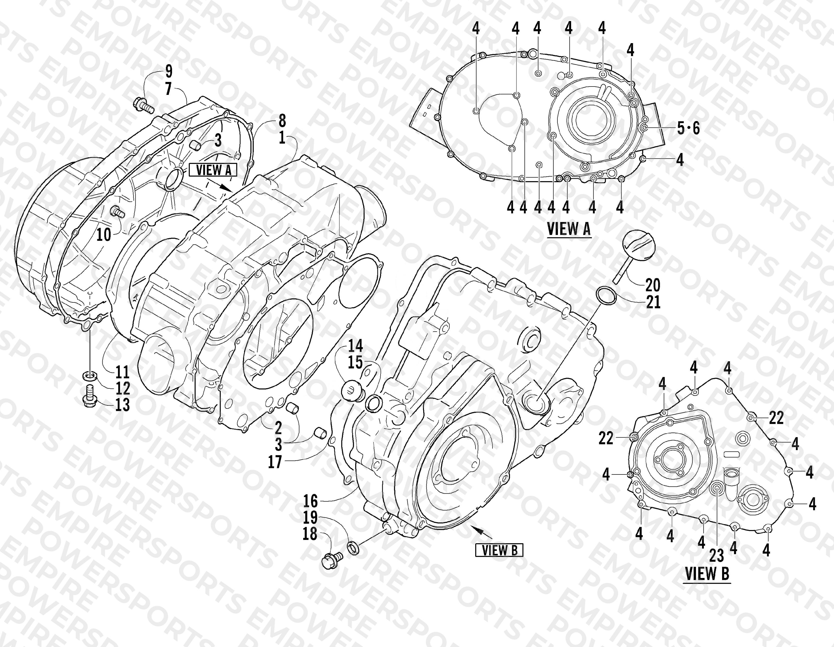 CLUTCH/V-BELT/MAGNETO COVER ASSEMBLY