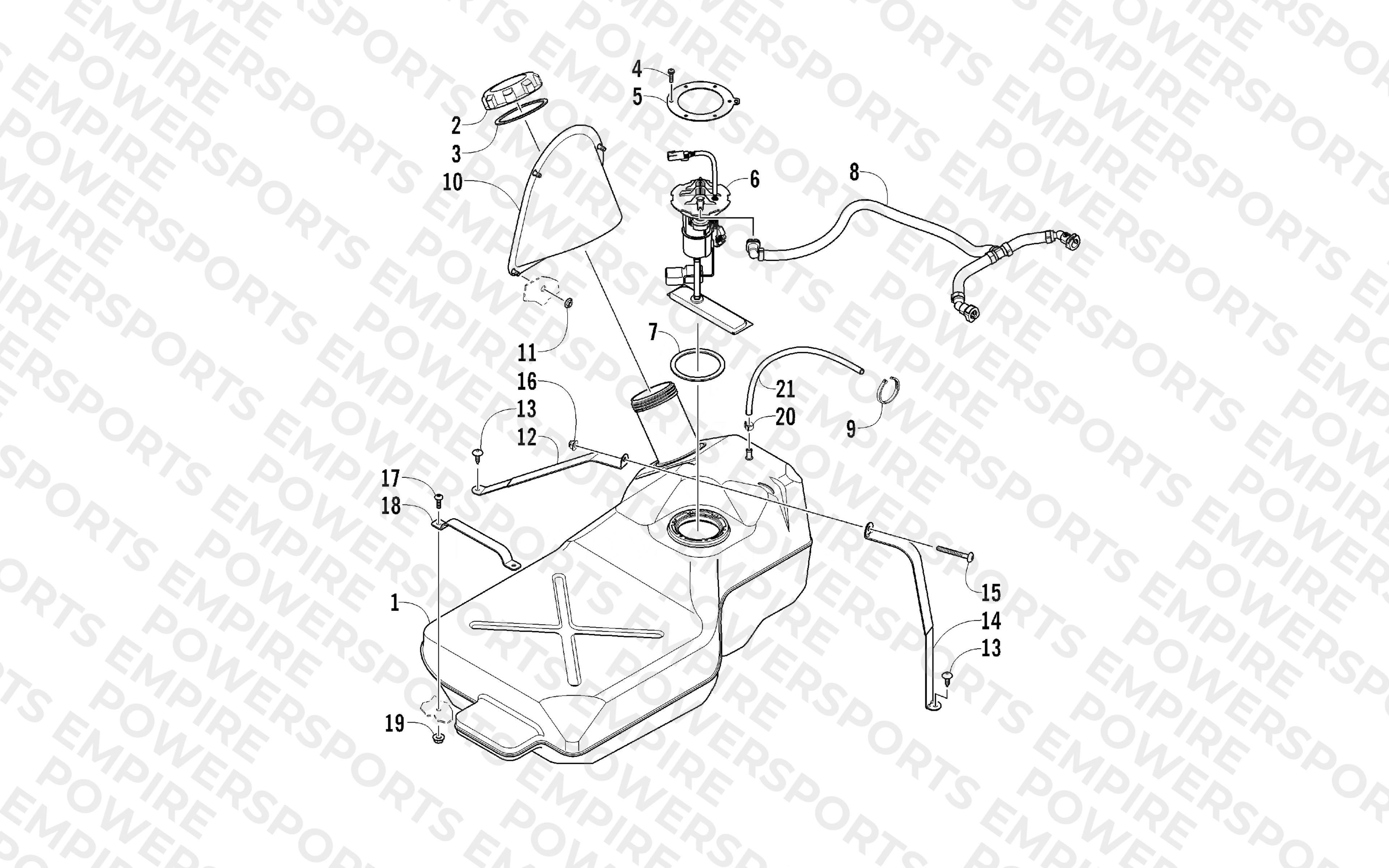 GAS TANK ASSEMBLY VIN: 302025 AND UP