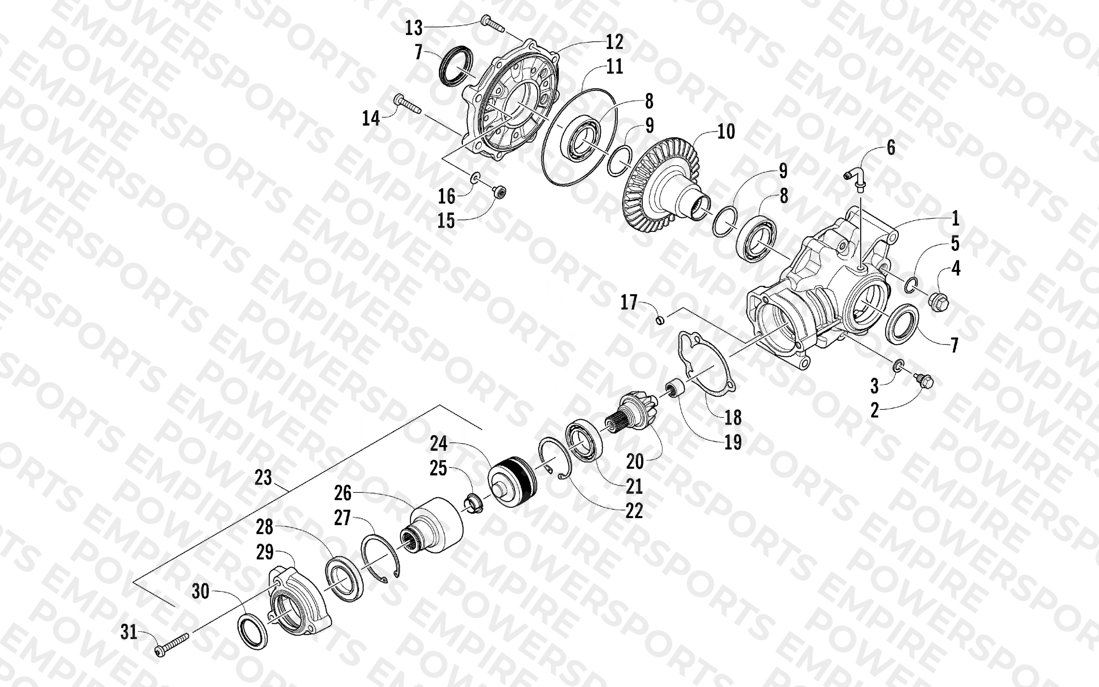 REAR DRIVE GEARCASE ASSEMBLY