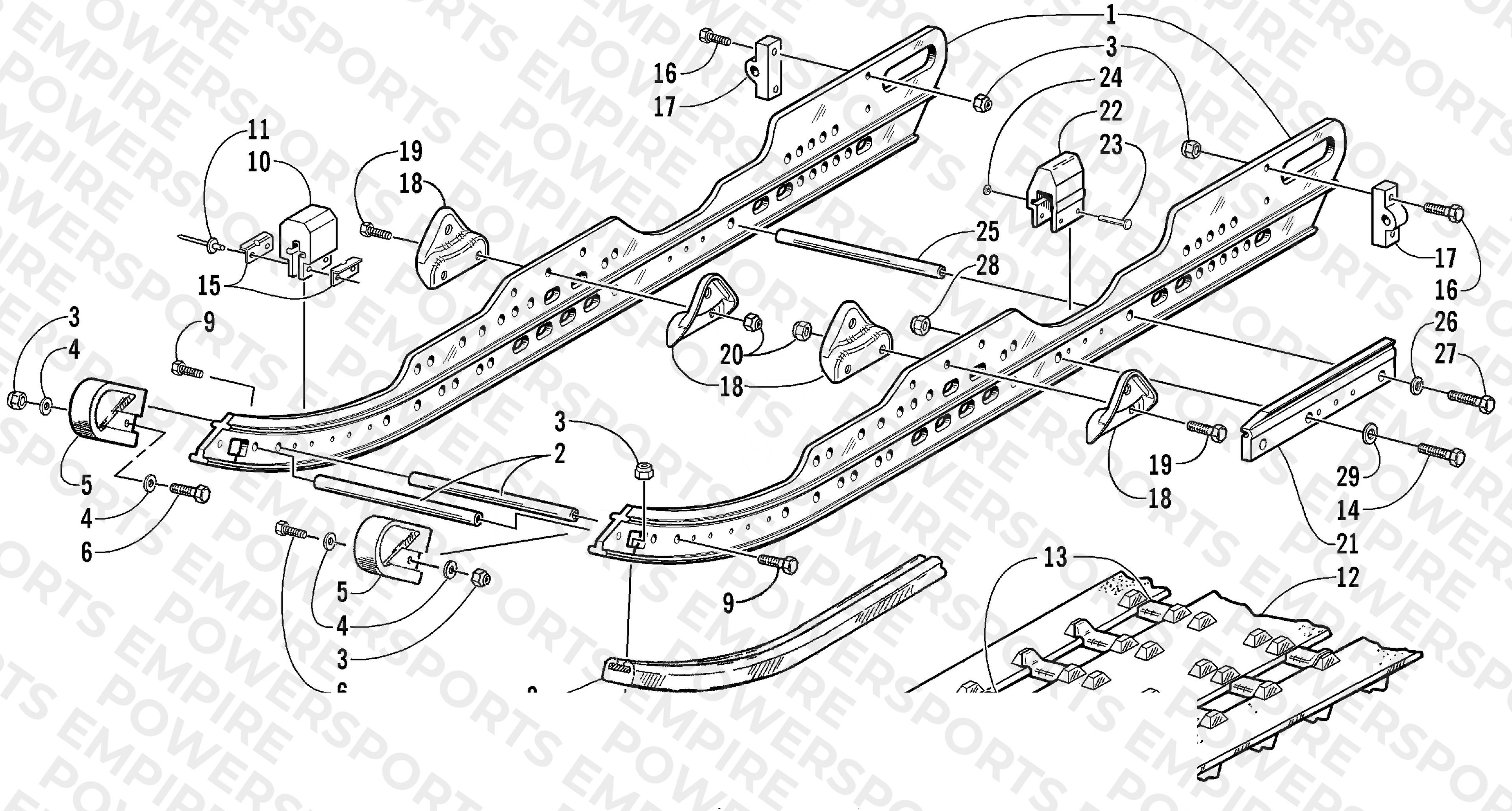 SLIDE RAIL AND TRACK ASSEMBLY