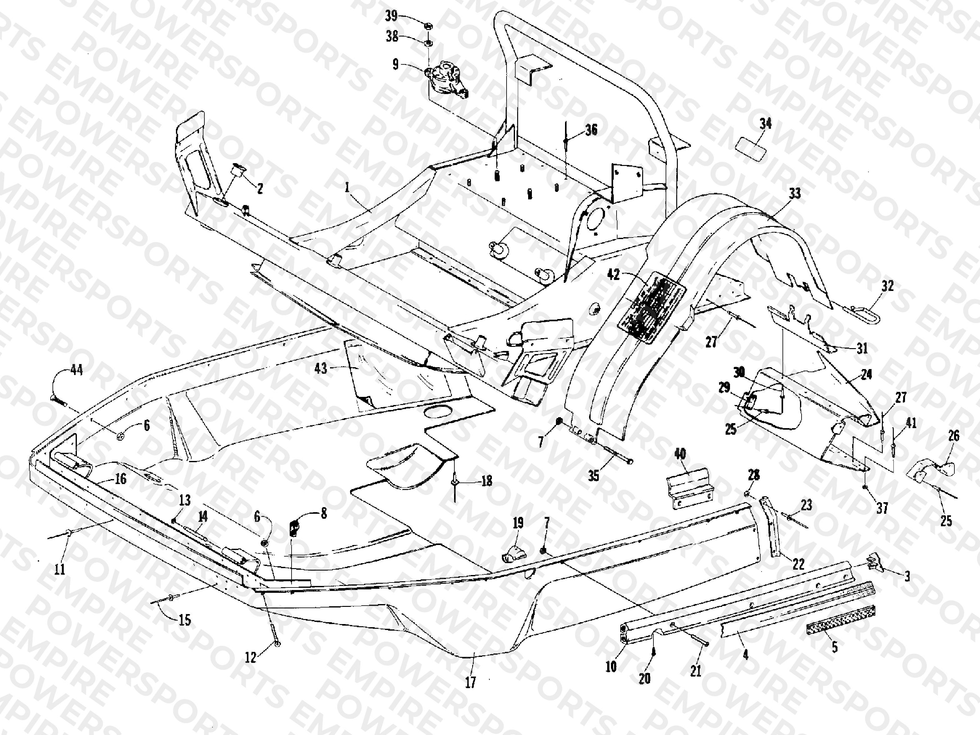 BELLY PAN AND FRONT FRAME