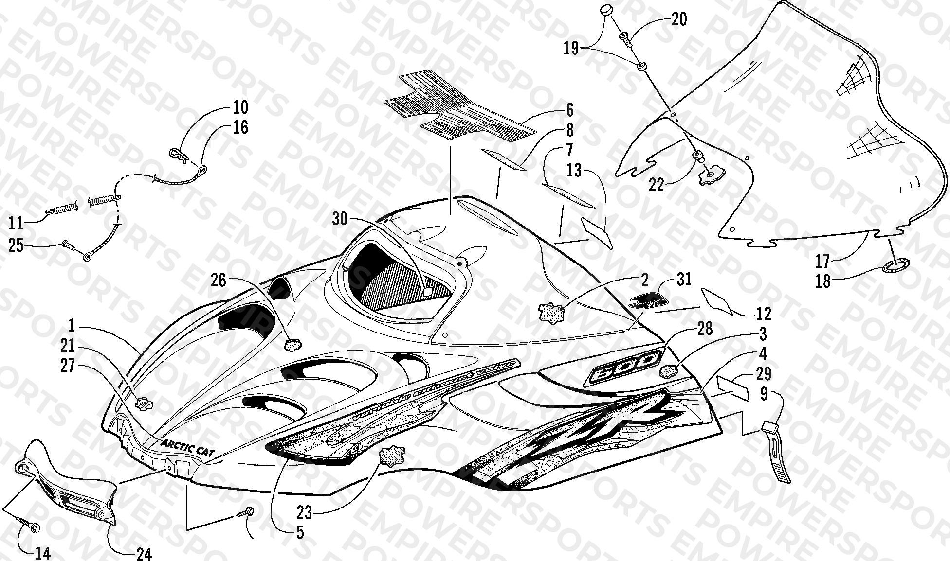 HOOD AND WINDSHIELD ASSEMBLY