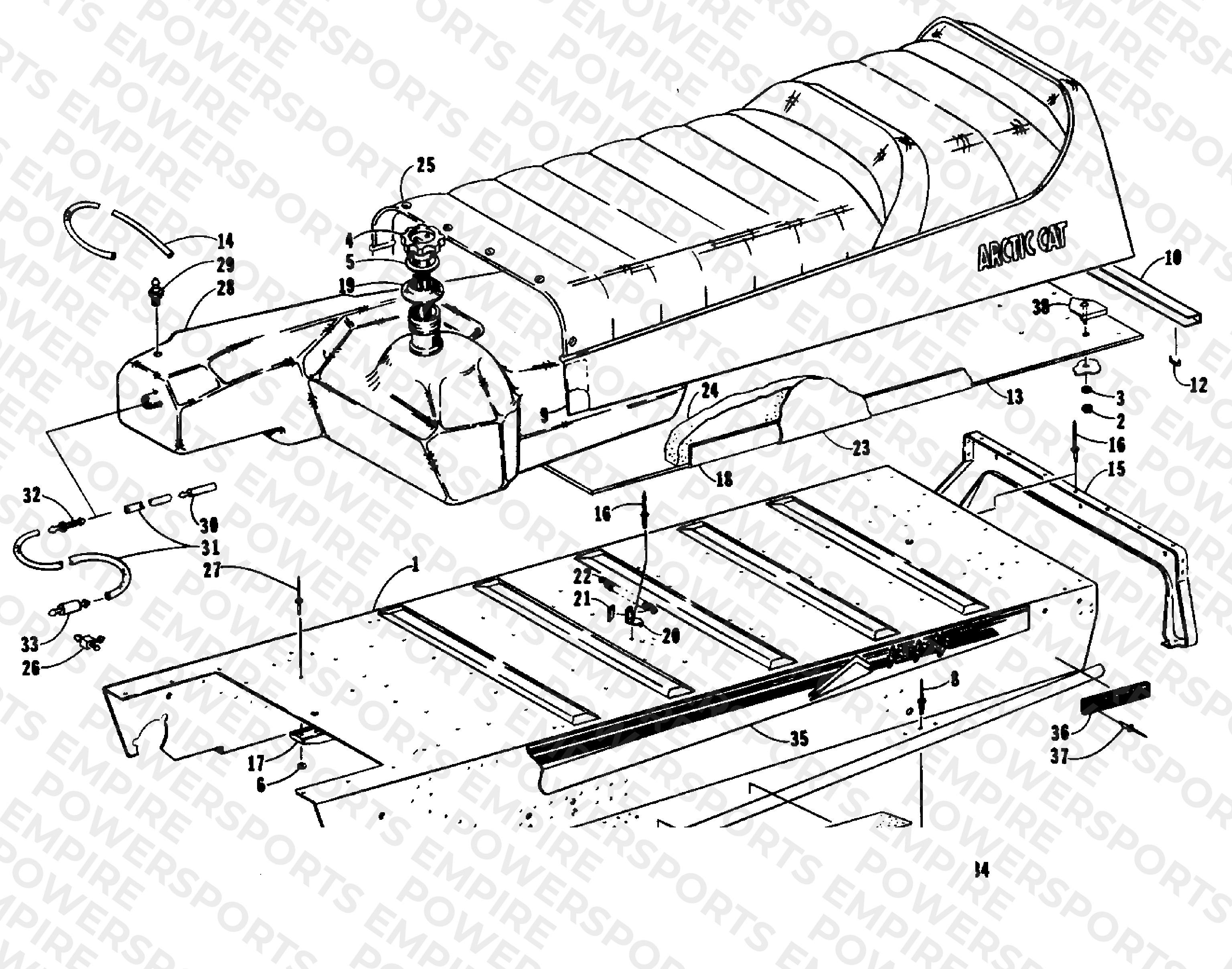 TUNNEL, GAS TANK, AND SEAT