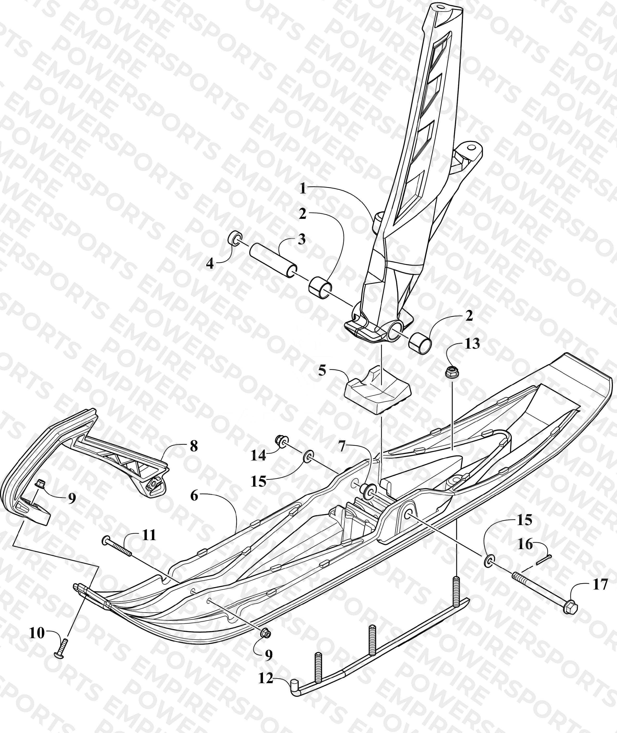 SKI AND SPINDLE ASSEMBLY