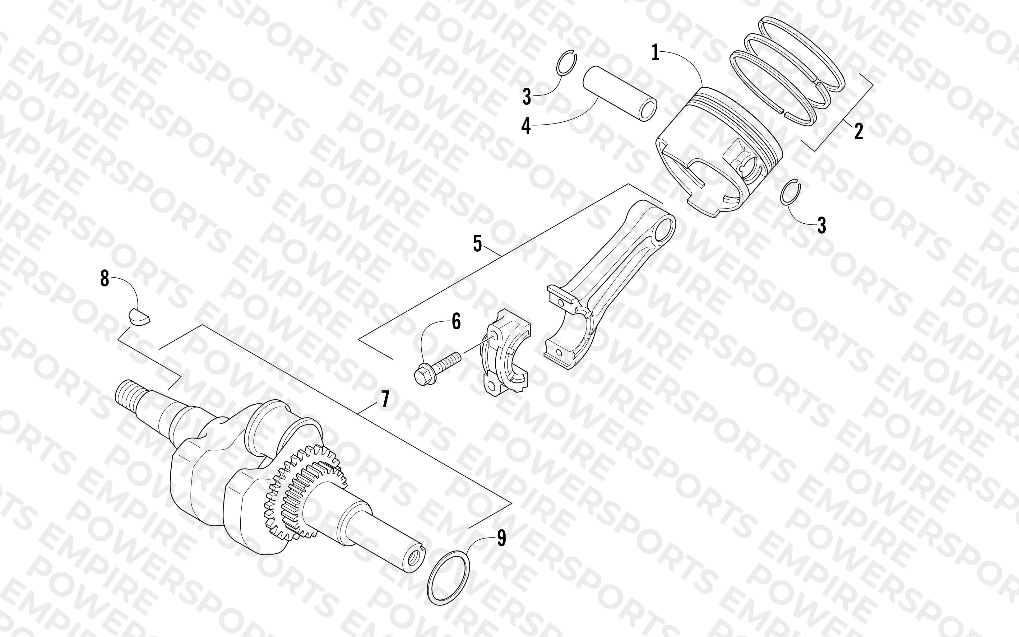 PISTON AND CRANKSHAFT ASSEMBLY