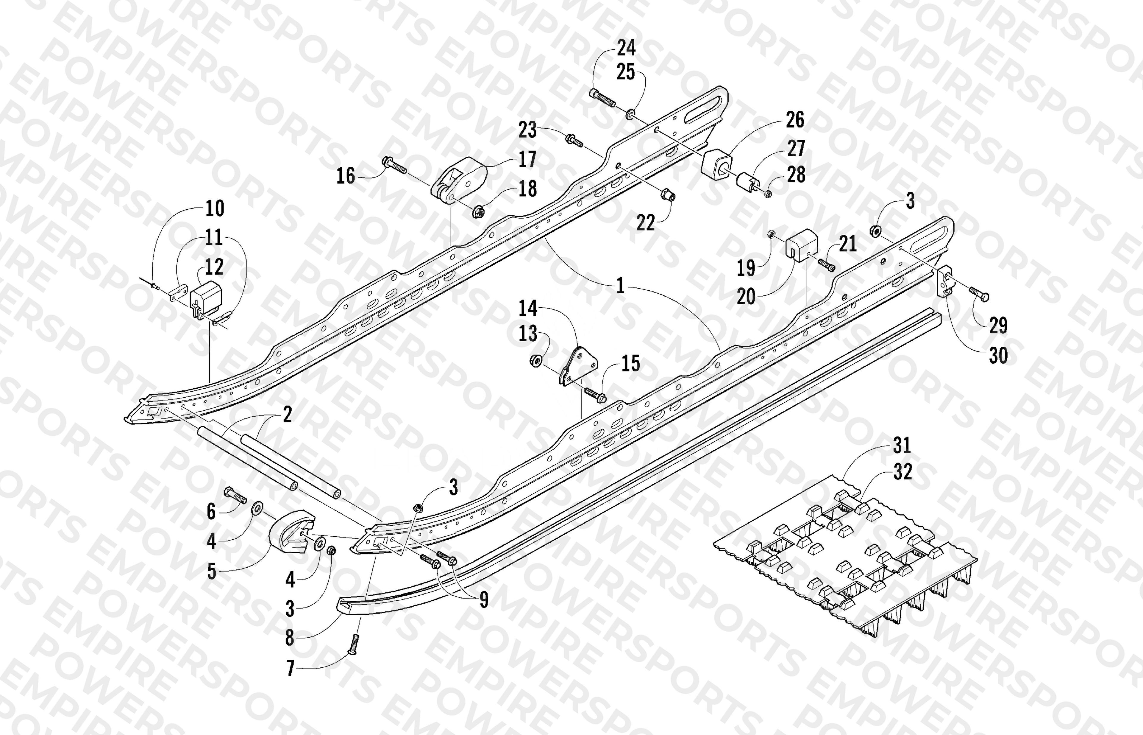 SLIDE RAIL AND TRACK ASSEMBLY