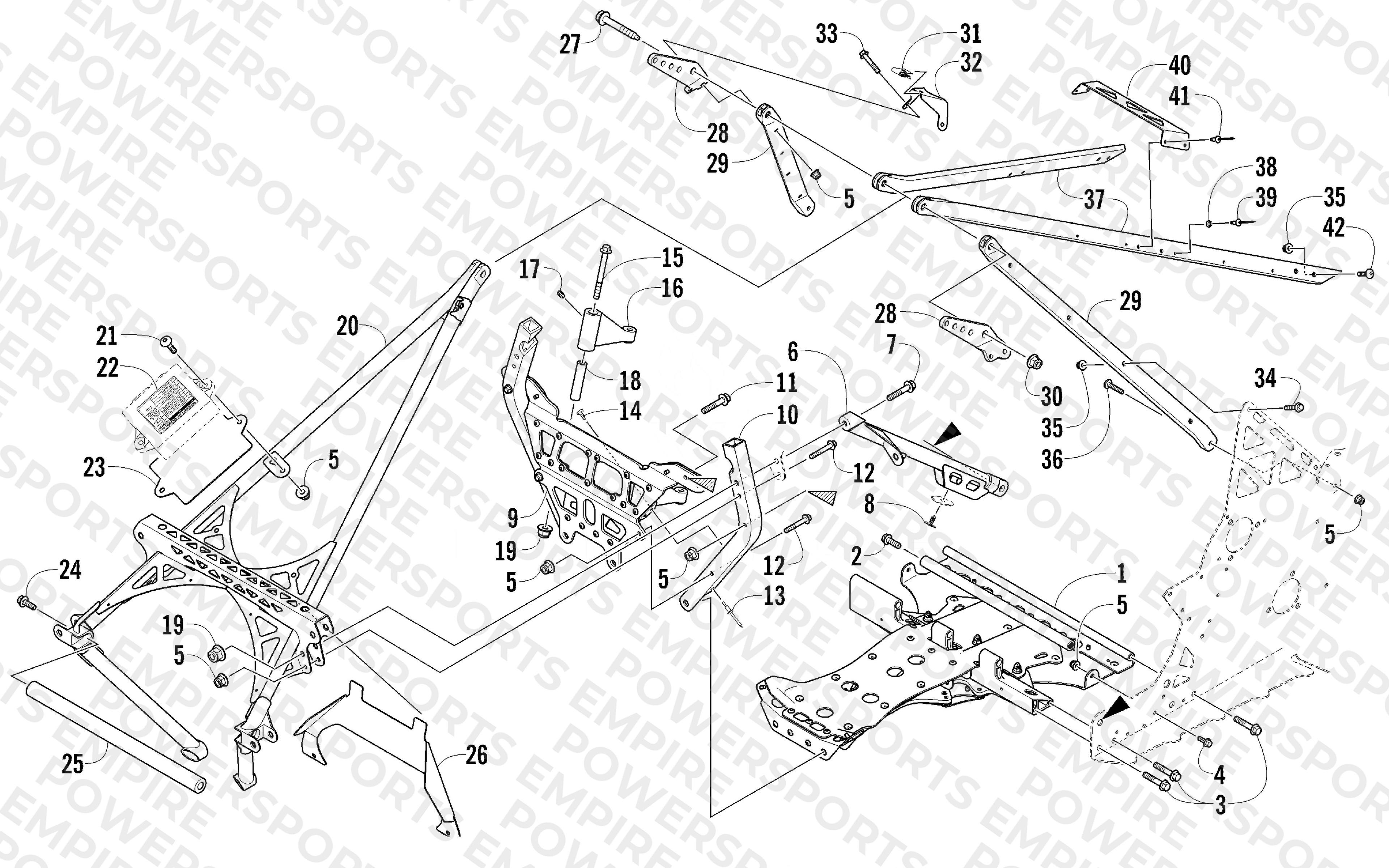 FRONT FRAME AND STEERING SUPPORT ASSEMBLY