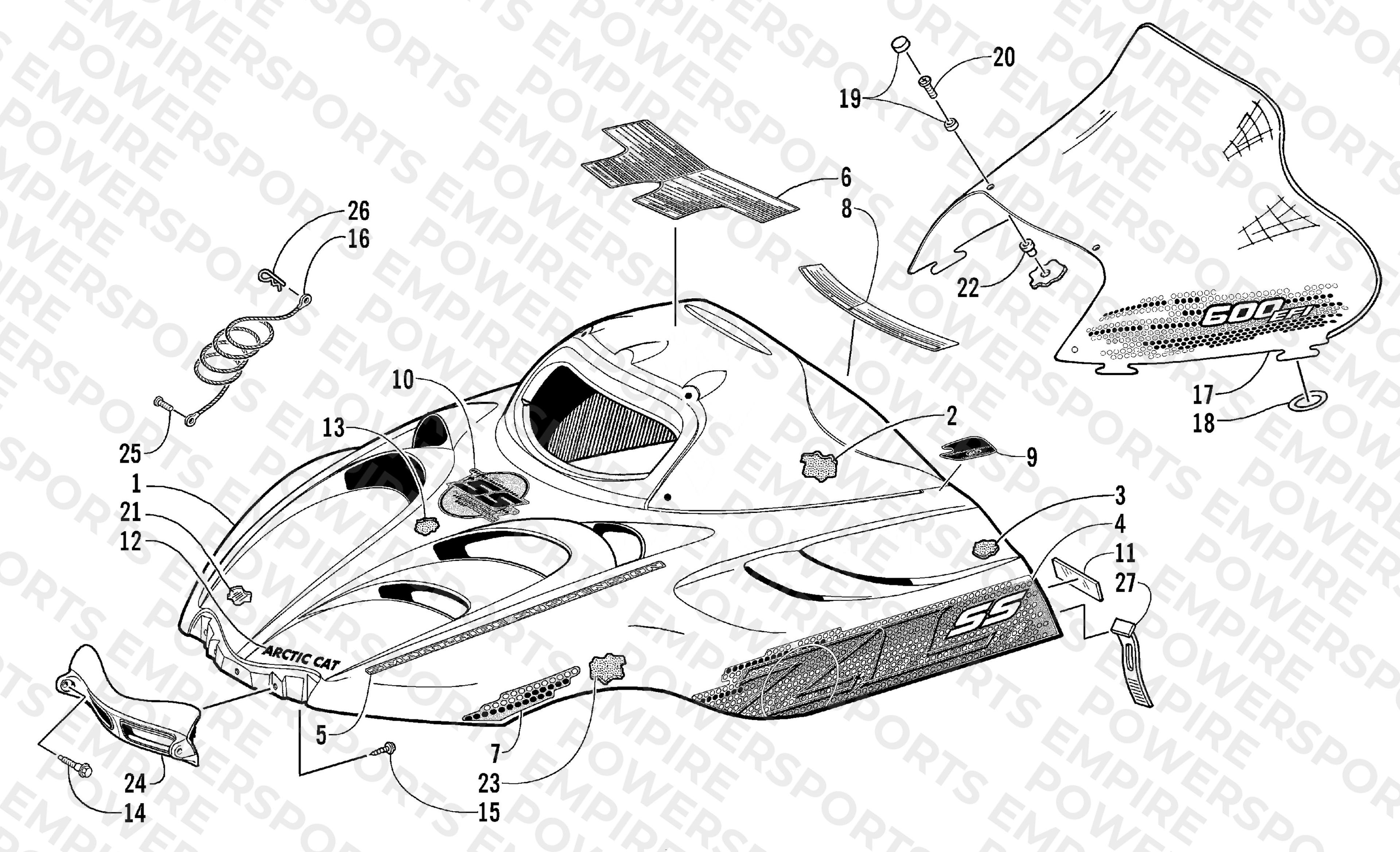 HOOD AND WINDSHIELD ASSEMBLY