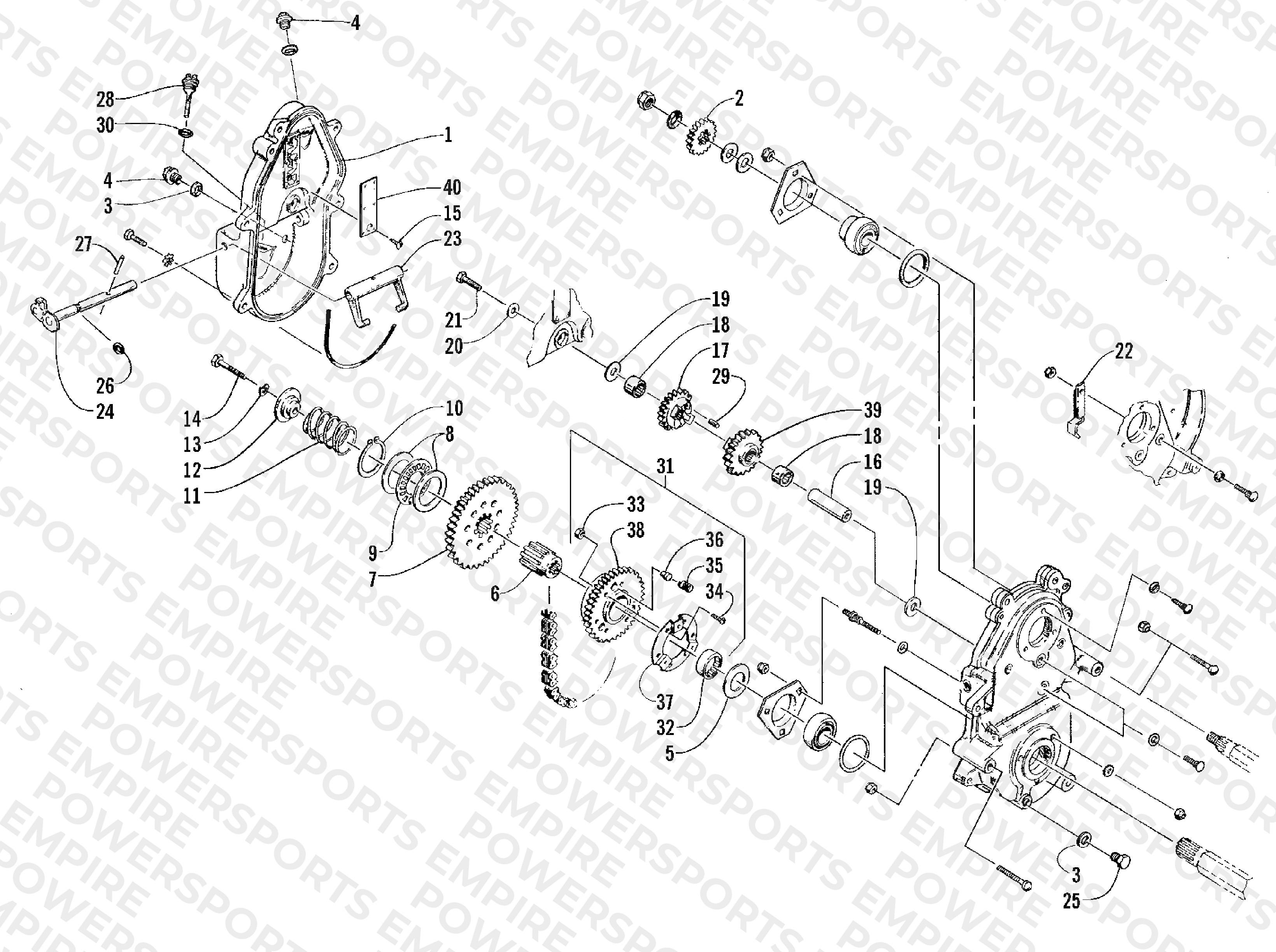 DRIVE/REVERSE DROPCASE ASSEMBLY
