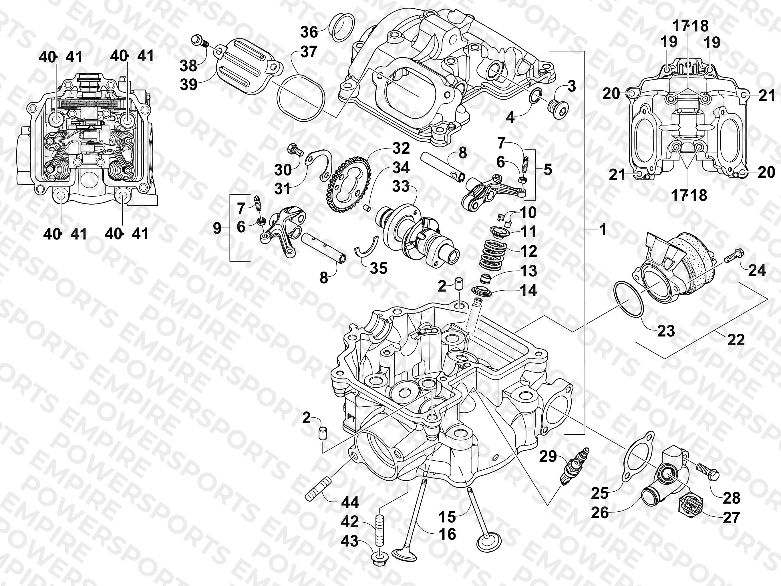 CYLINDER HEAD AND CAMSHAFT/VALVE ASSEMBLY