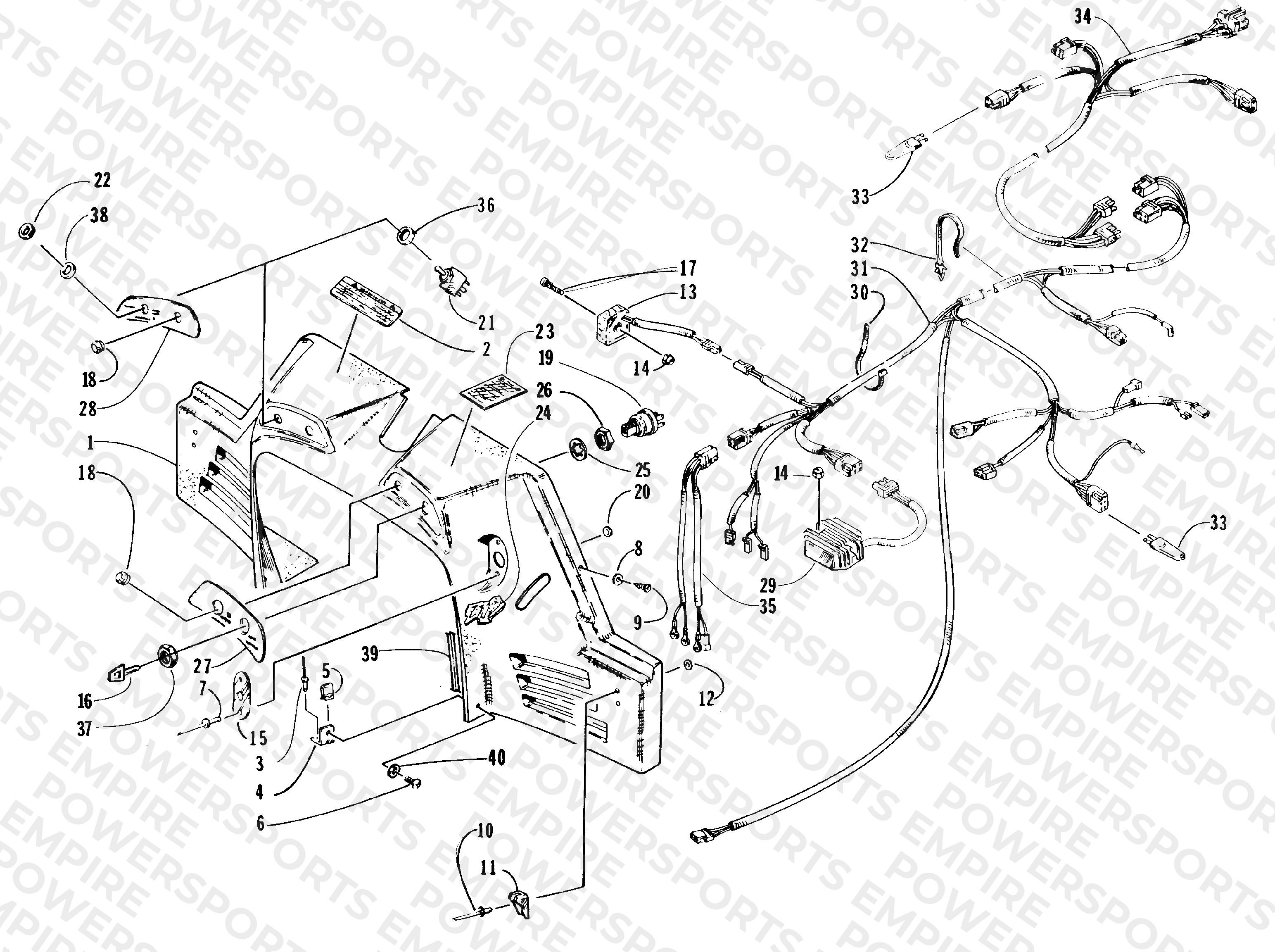 CONSOLE, SWITCHES, AND WIRING ASSEMBLIES