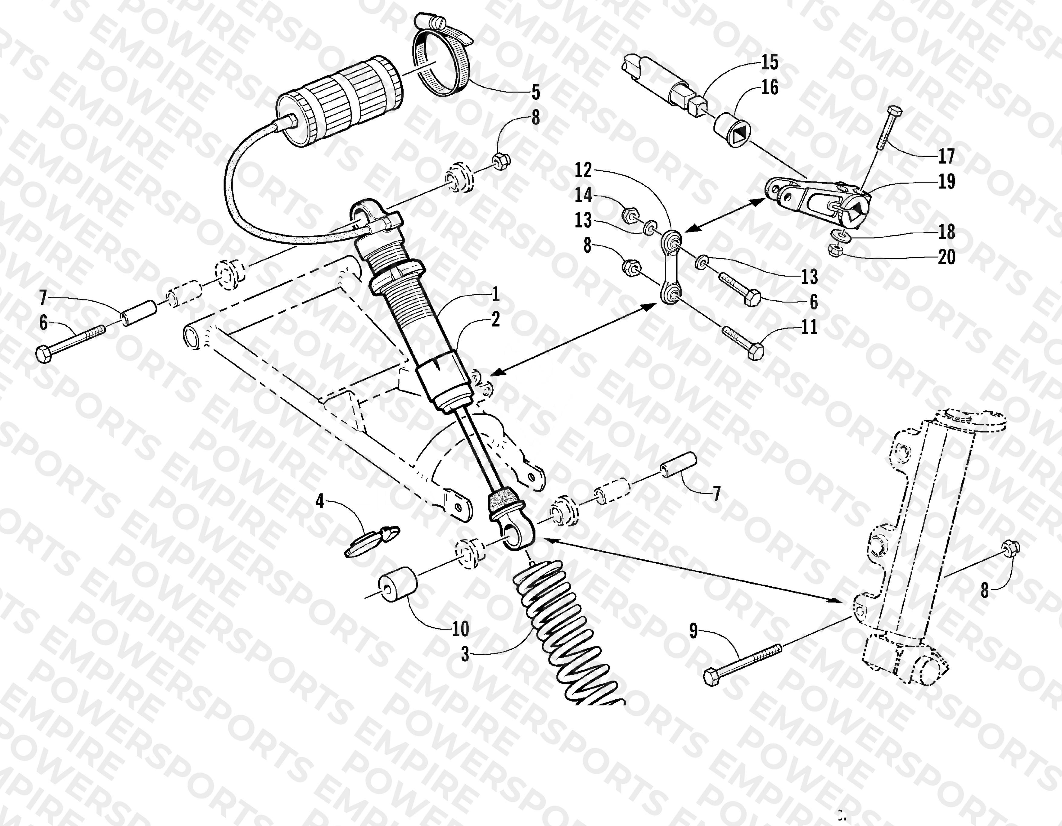 SHOCK ABSORBER AND SWAY BAR ASSEMBLY