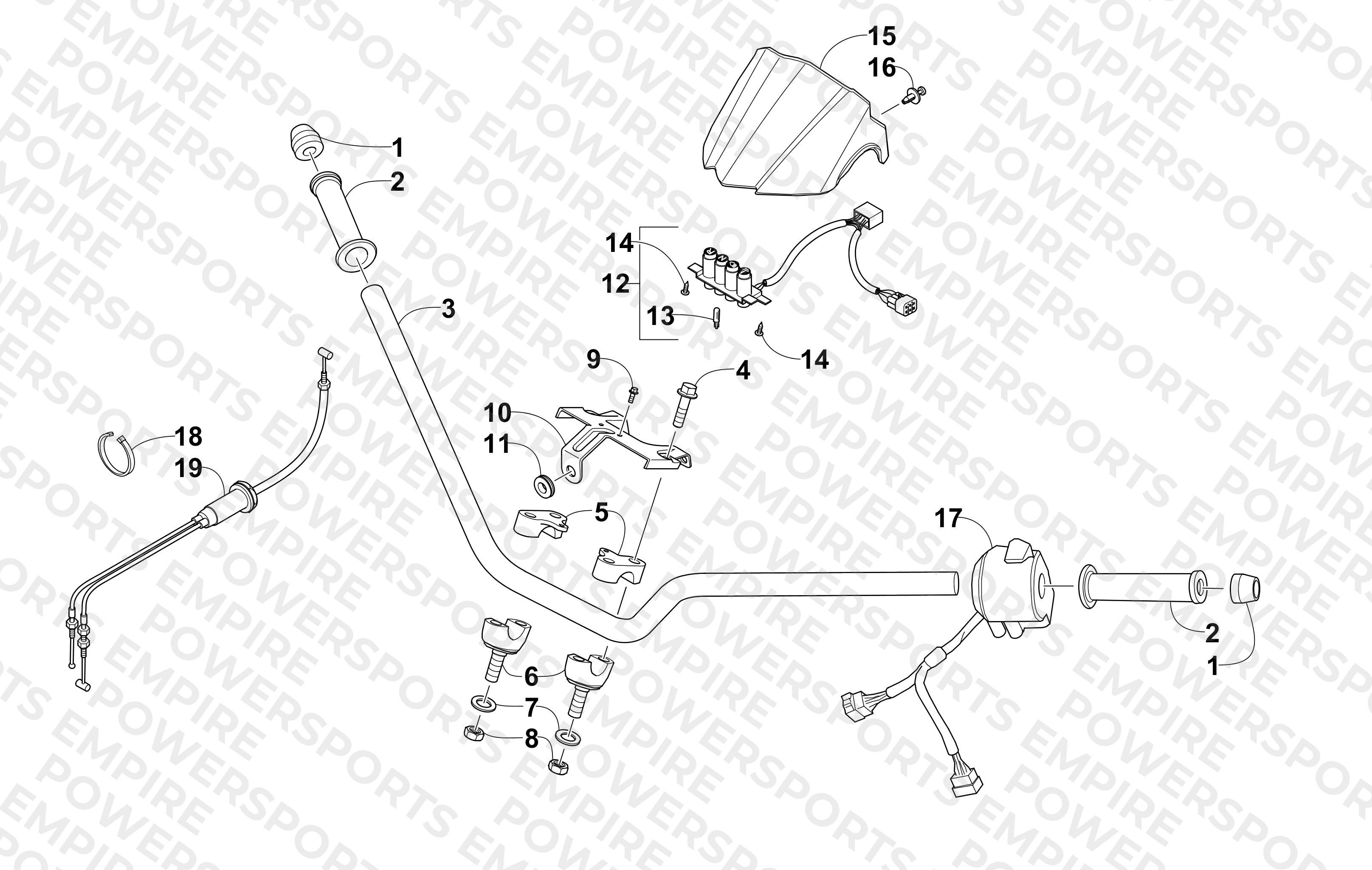 HANDLEBAR AND CONTROL ASSEMBLY