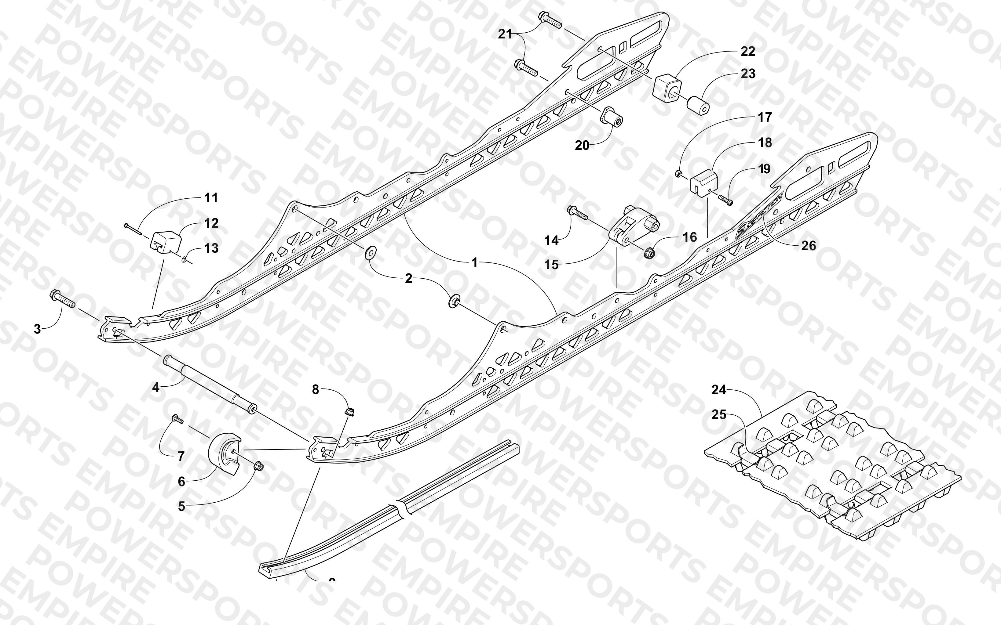 SLIDE RAIL AND TRACK ASSEMBLY