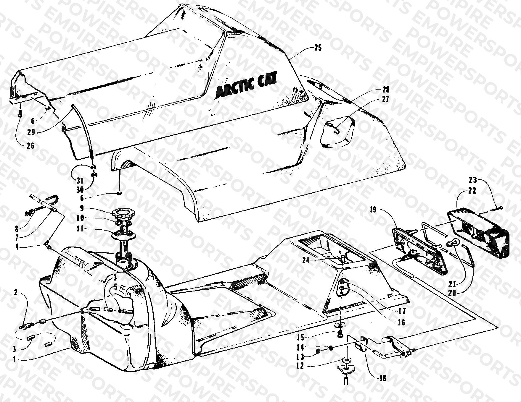 GAS TANK, SEAT, AND TAILLIGHT ASSEMBLIES