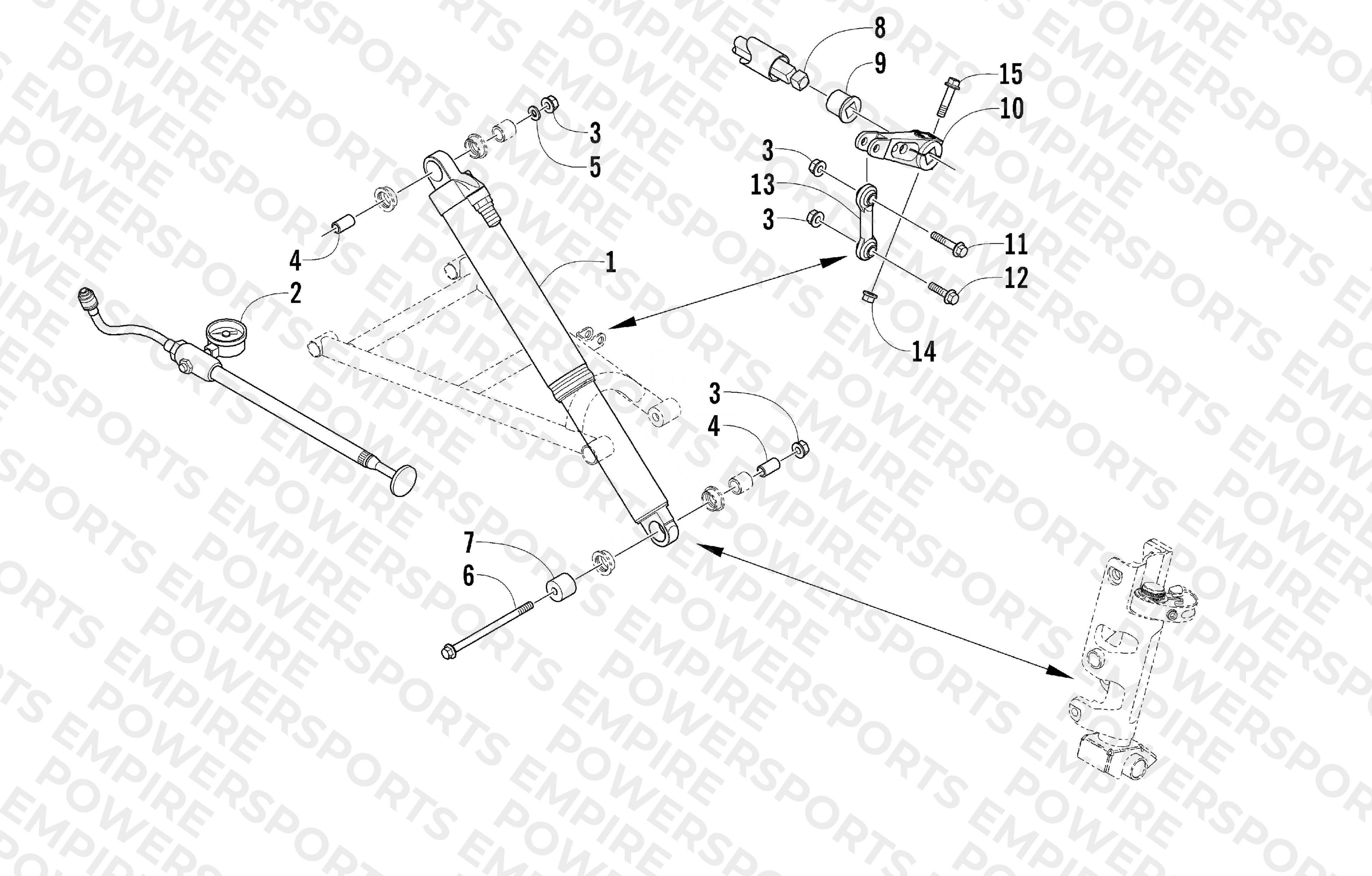 SHOCK ABSORBER AND SWAY BAR ASSEMBLY