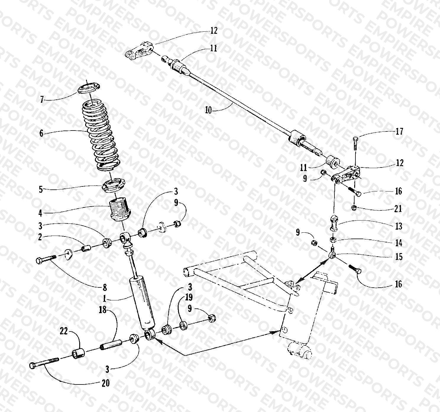 SHOCK ABSORBER AND SWAY BAR ASSEMBLY