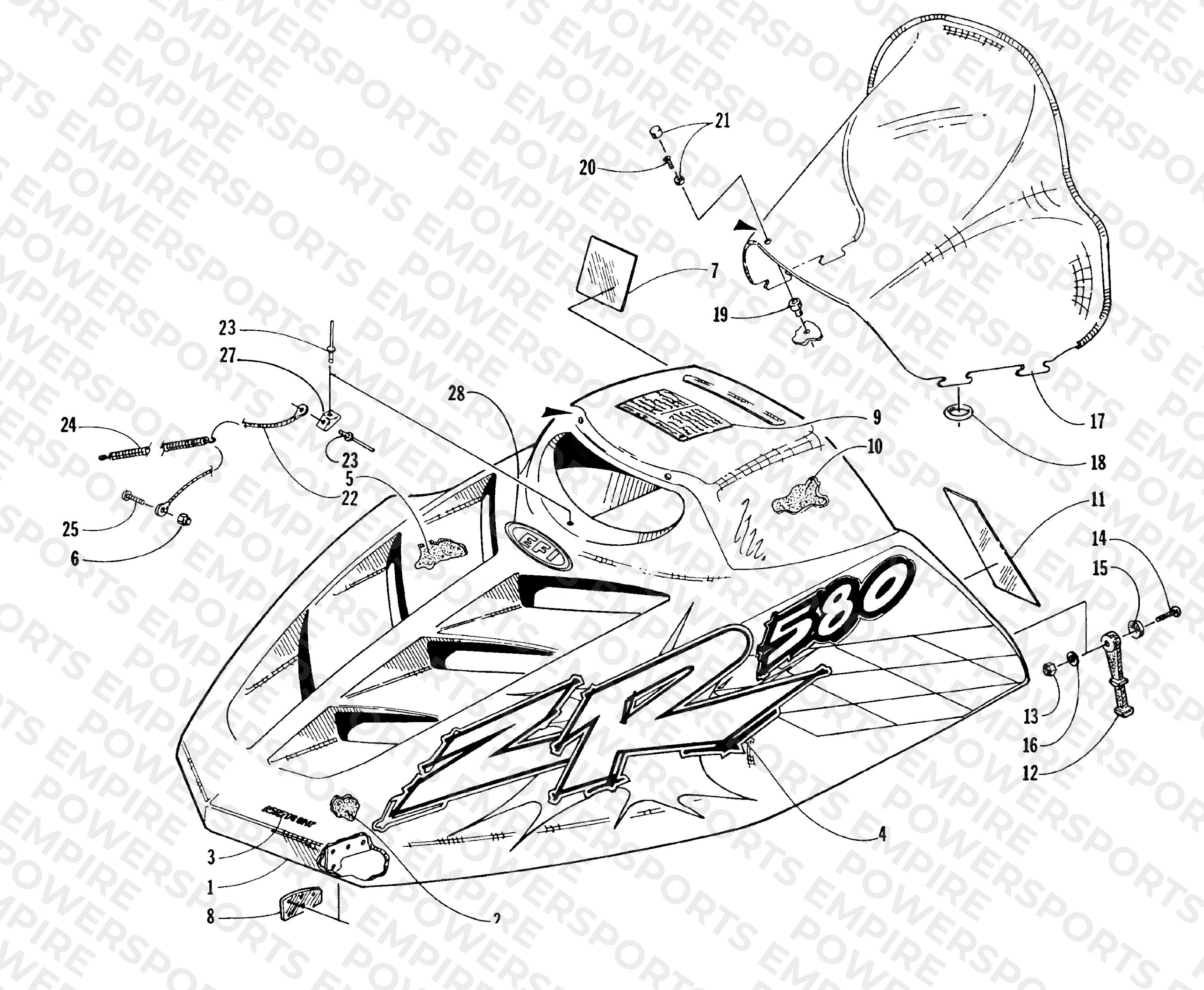 HOOD AND WINDSHIELD ASSEMBLY