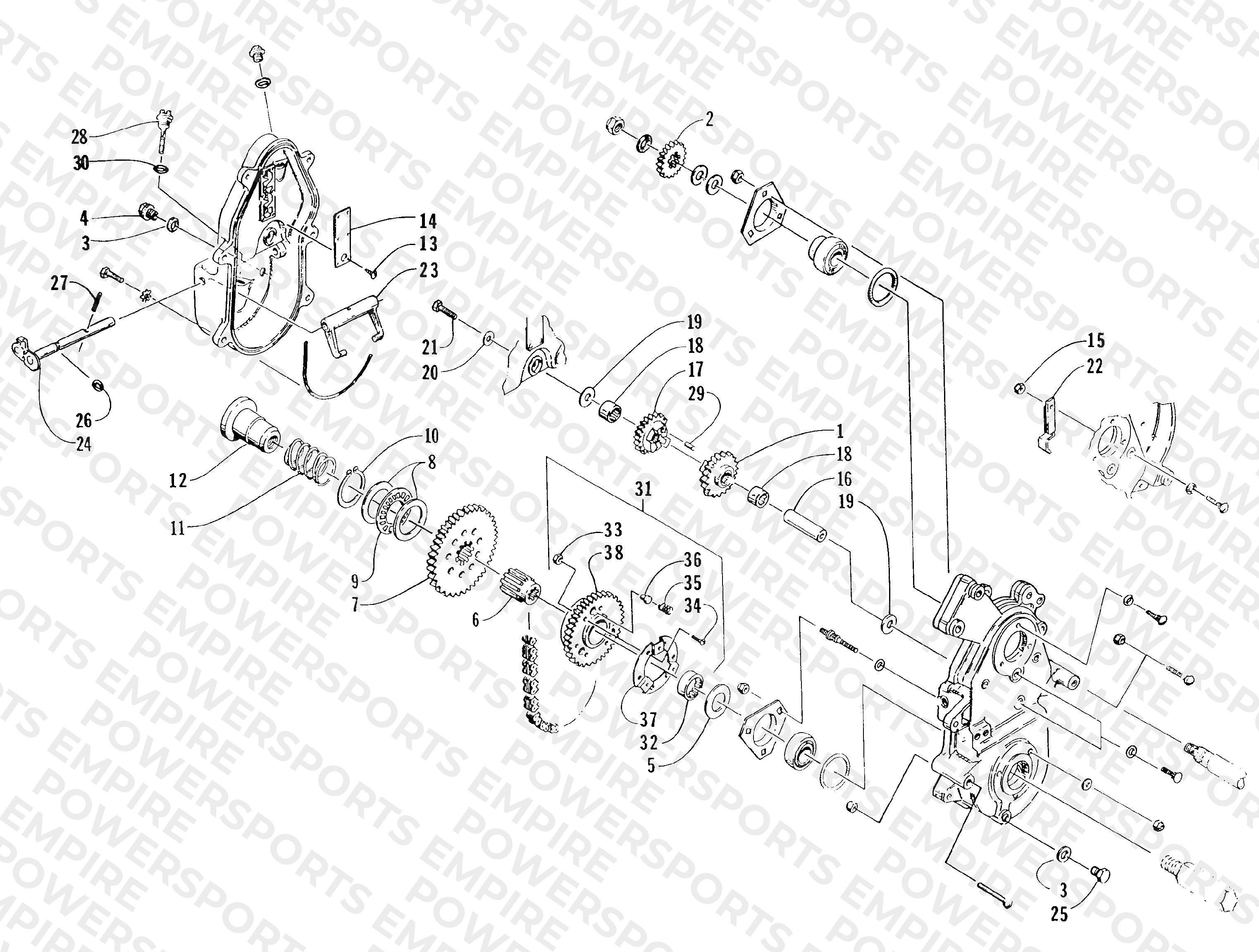 DRIVE/REVERSE DROPCASE ASSEMBLY