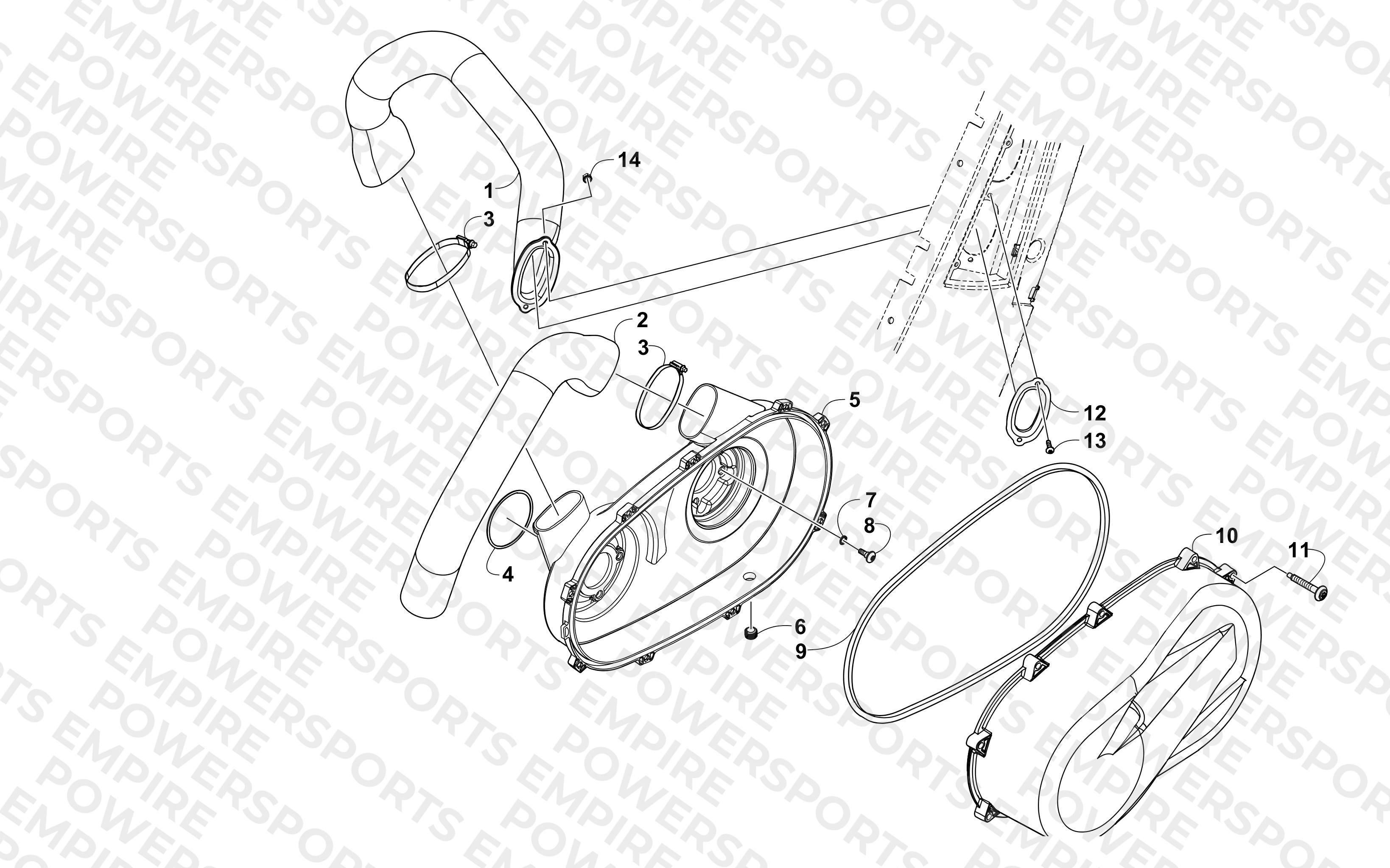 CASE/BELT COOLING AND CLUTCH COVER ASSEMBLY
