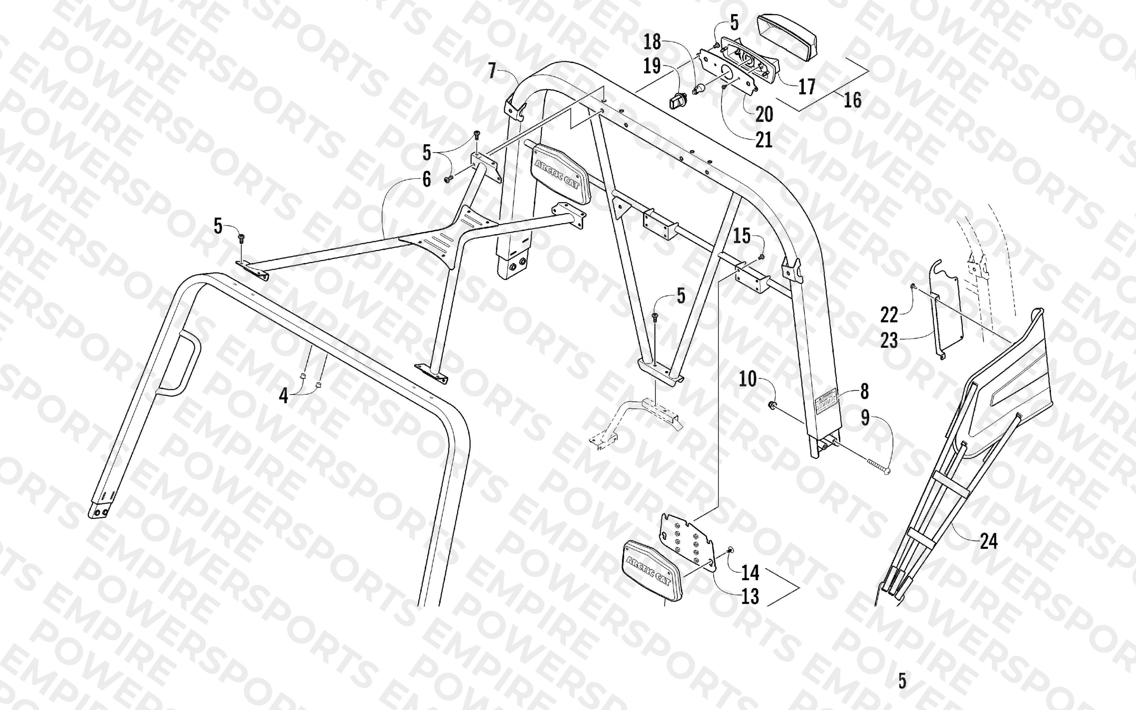 ROPS AND TAILLIGHT ASSEMBLY