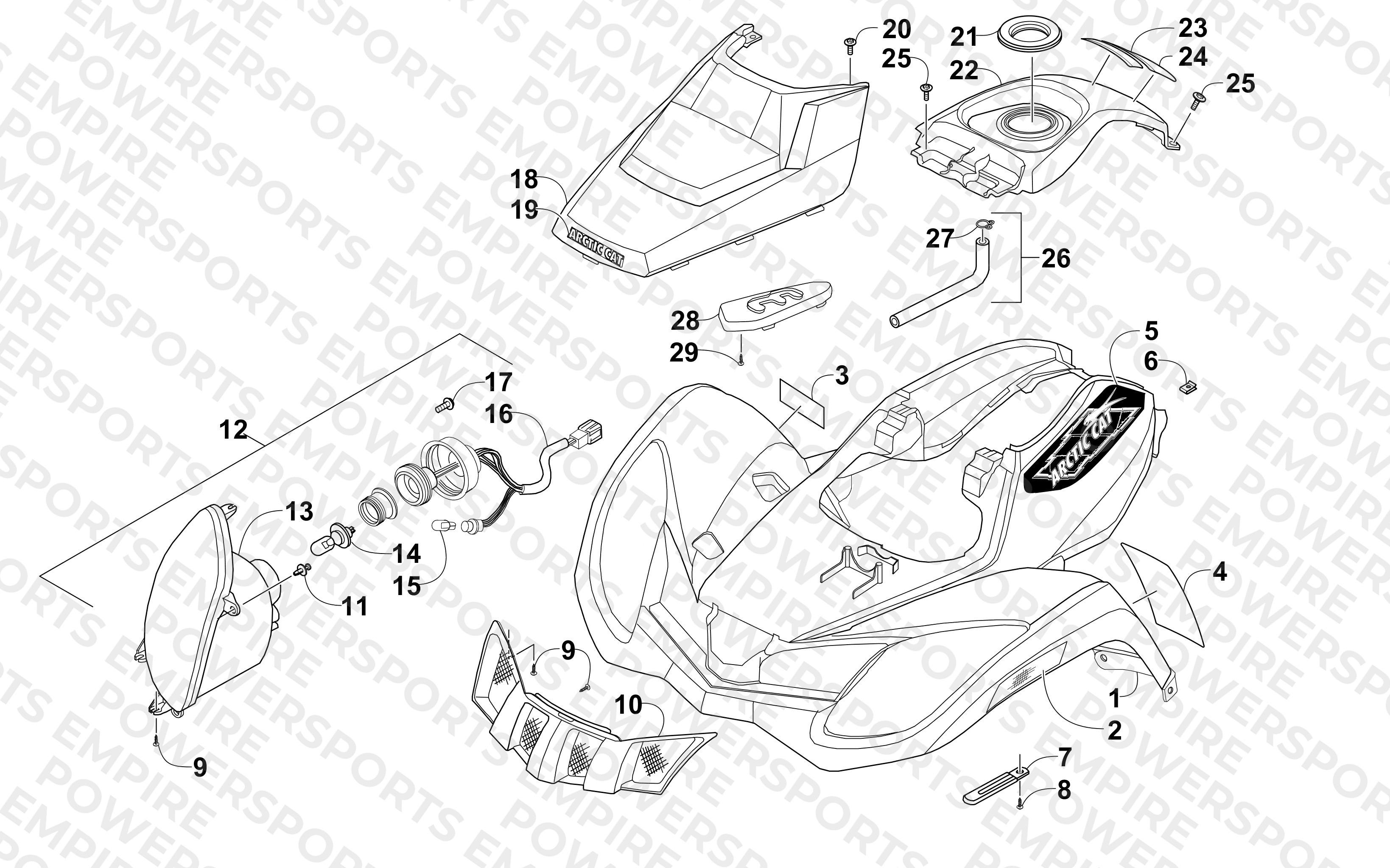 FRONT BODY AND HEADLIGHT ASSEMBLY