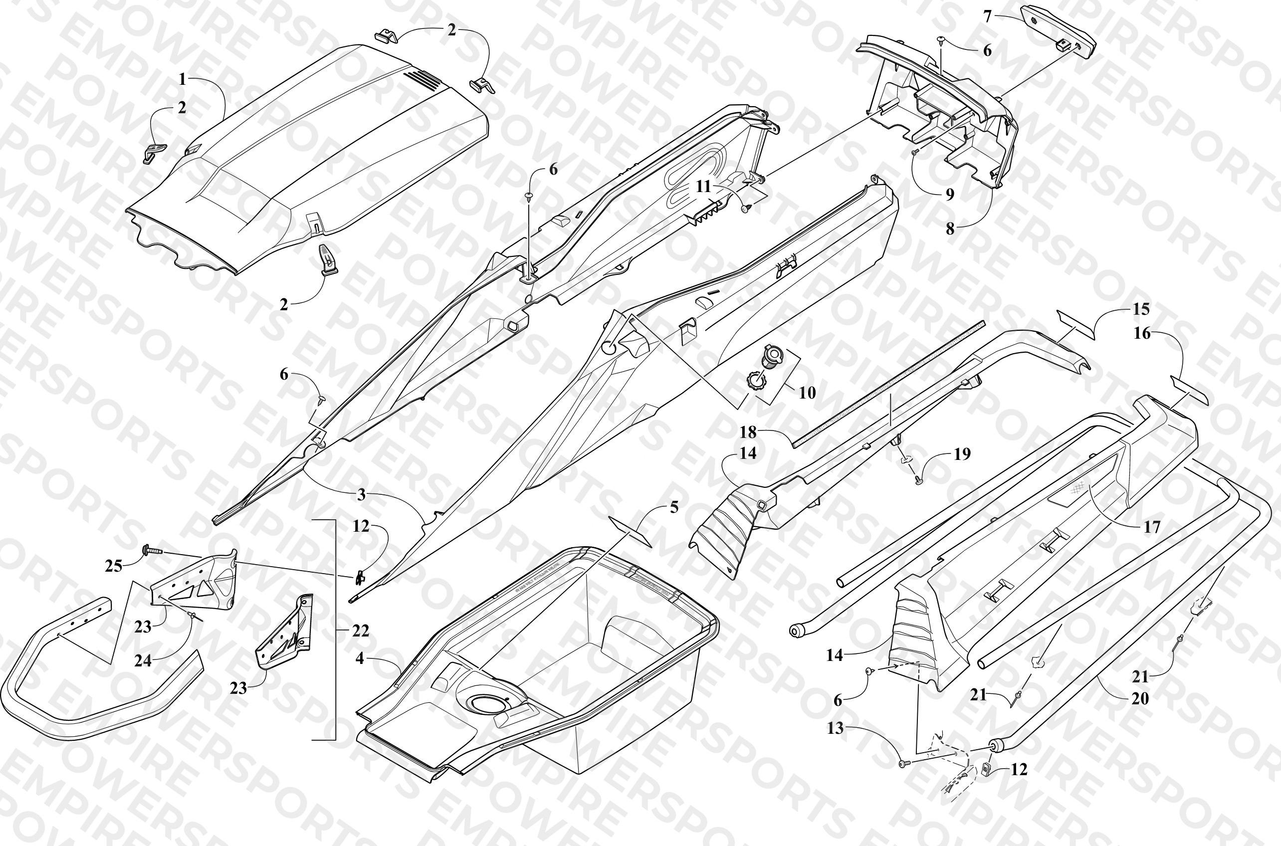 BUMPER, STORAGE, AND TAILLIGHT ASSEMBLY