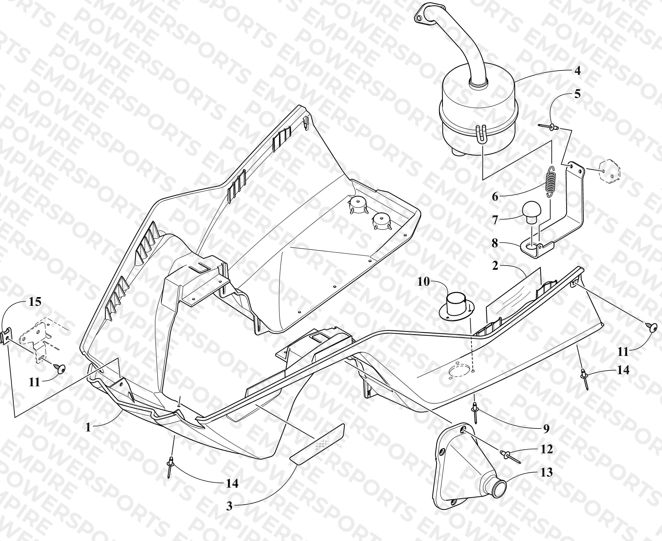 BELLY PAN AND EXHAUST ASSEMBLIES