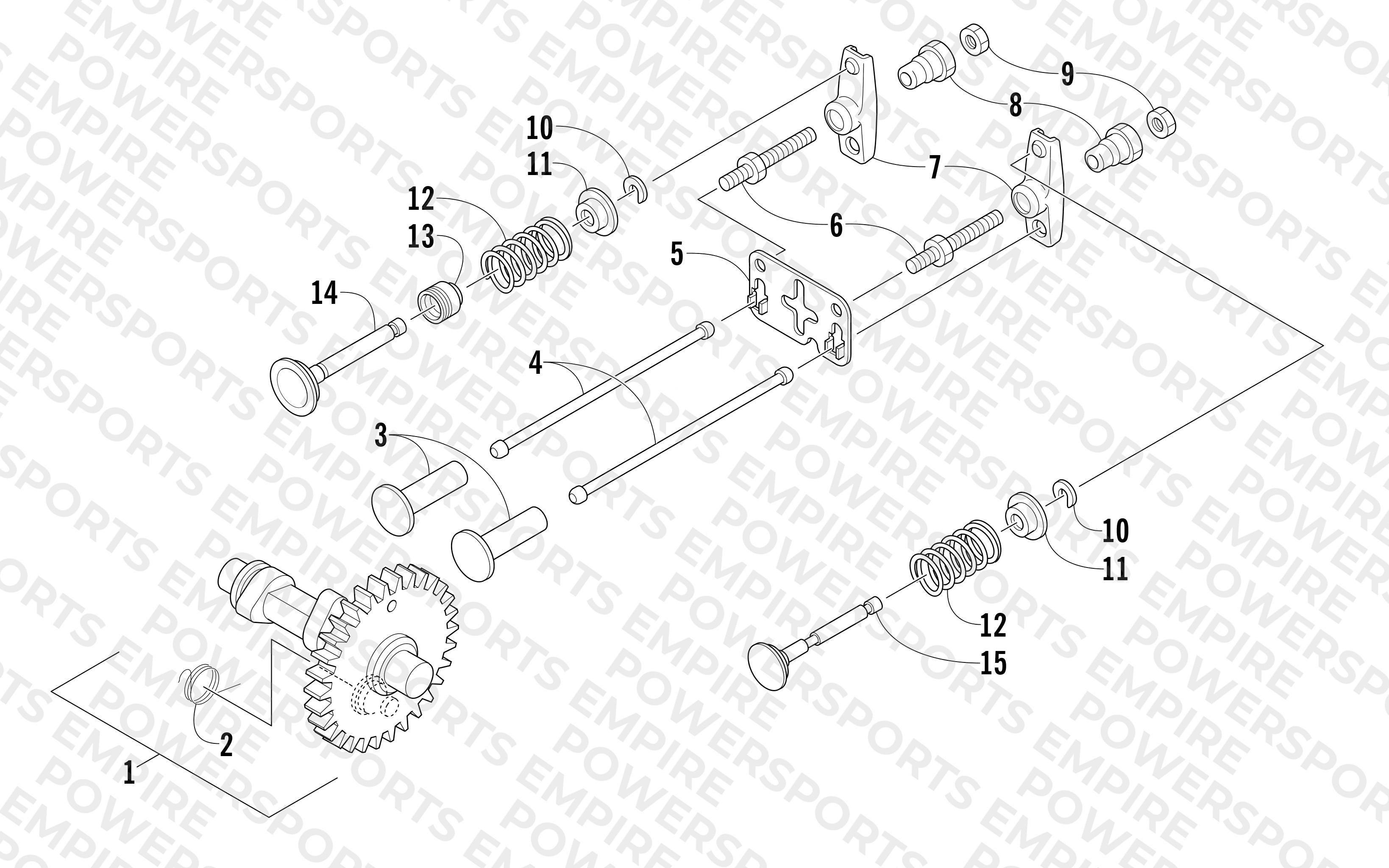 CAMSHAFT AND VALVE ASSEMBLY