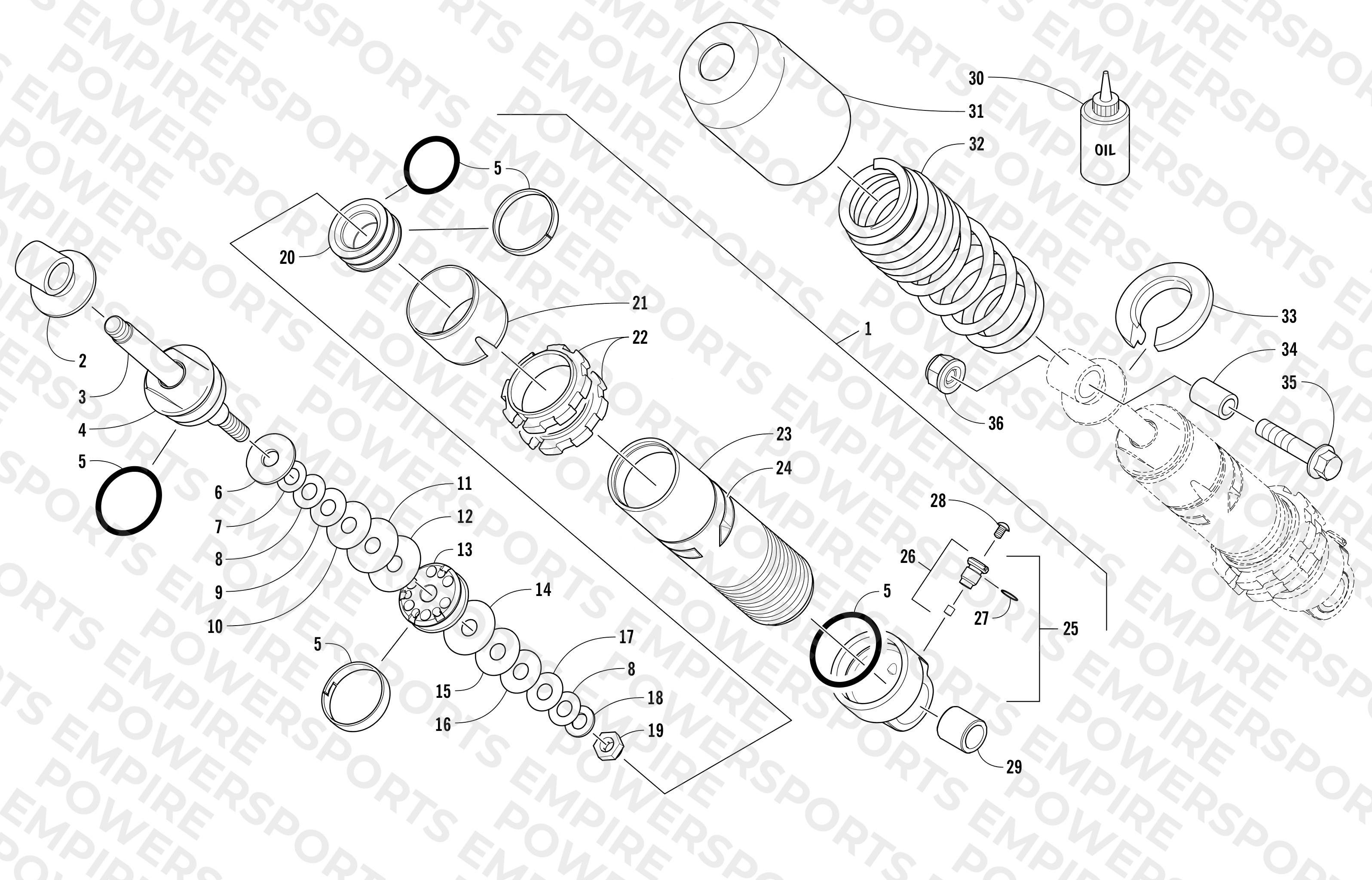 REAR SUSPENSION FRONT ARM SHOCK ABSORBER