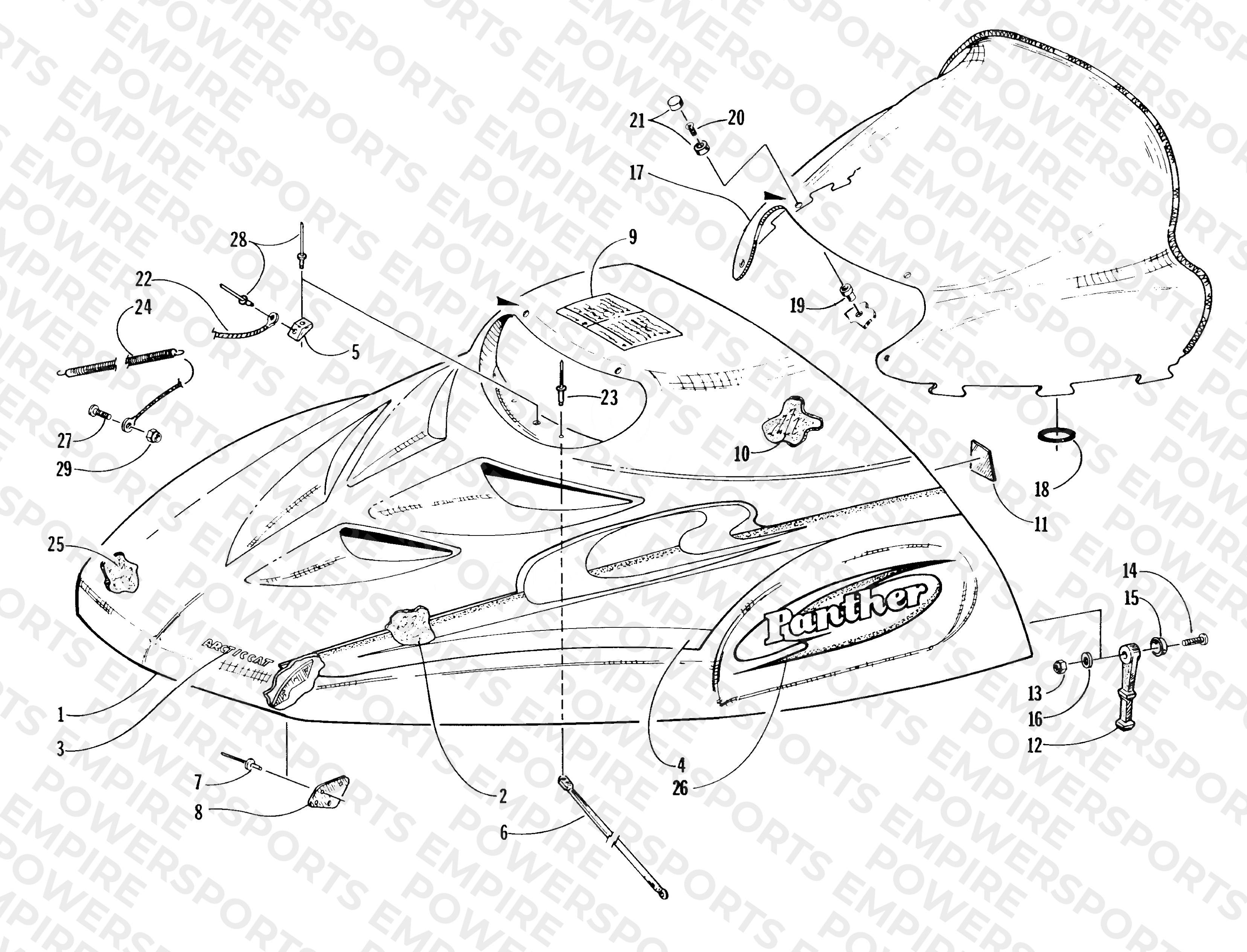 HOOD AND WINDSHIELD ASSEMBLY