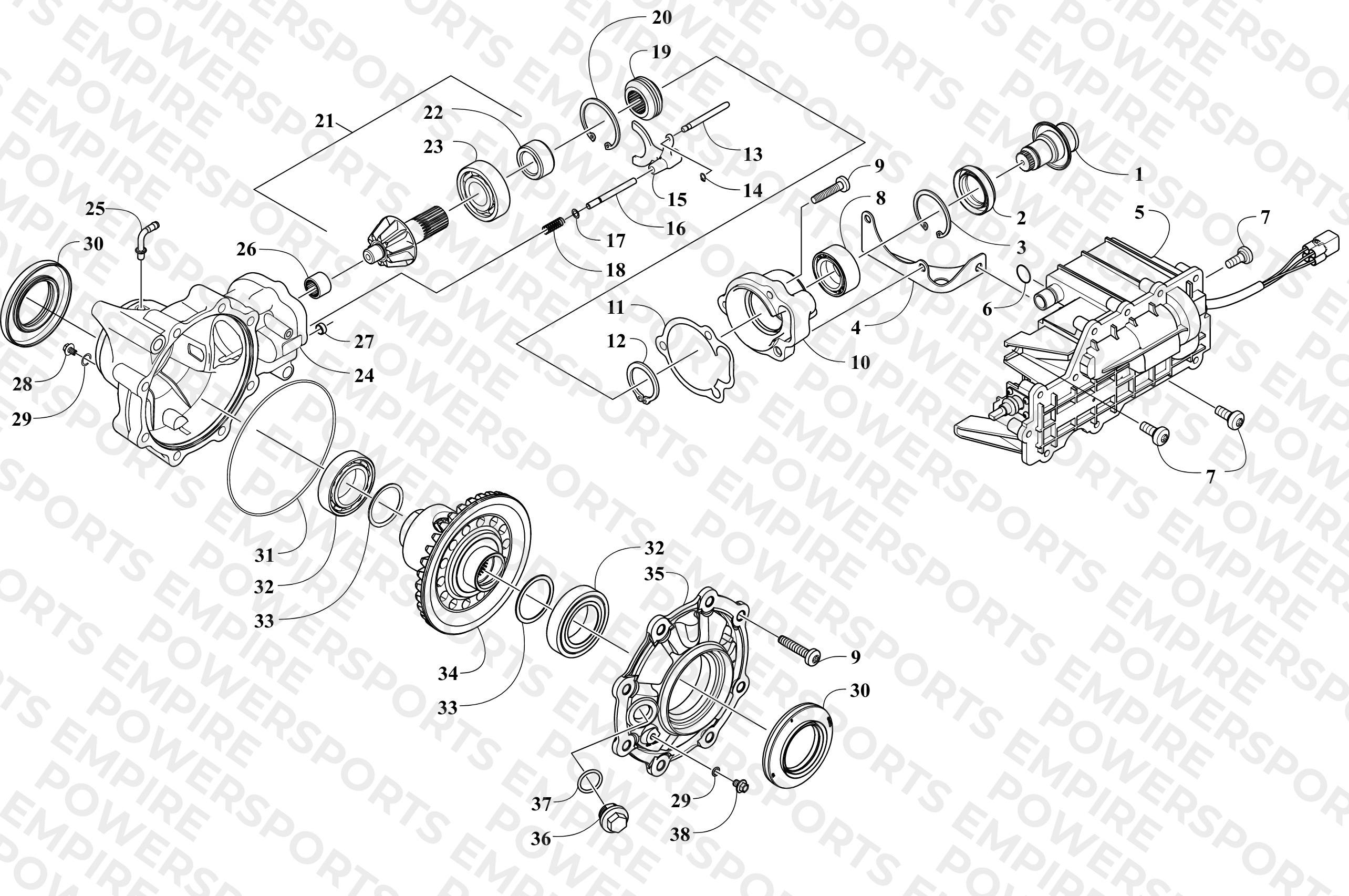 FRONT DRIVE GEARCASE ASSEMBLY