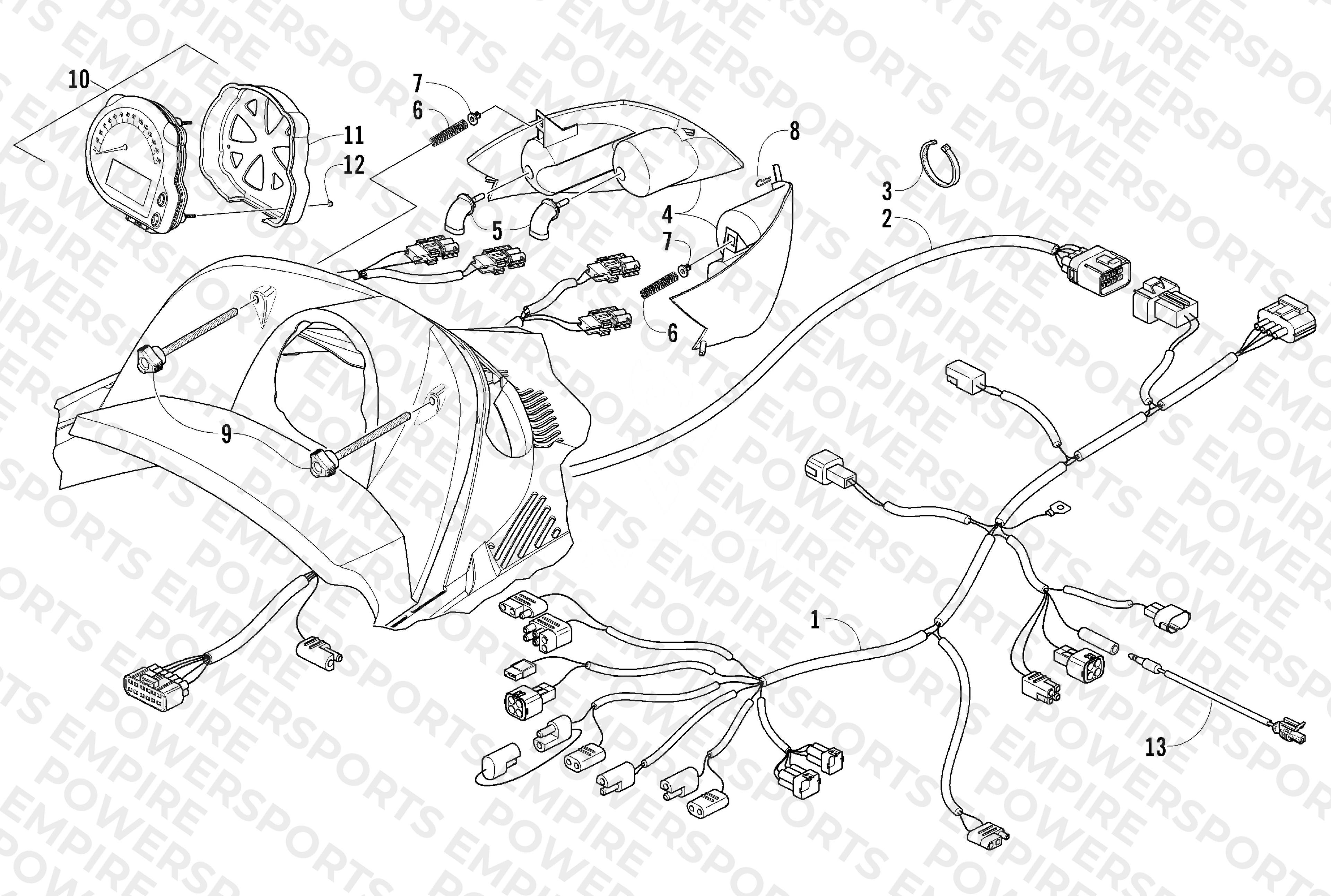 HEADLIGHT, INSTRUMENTS, AND WIRING ASSEMBLIES
