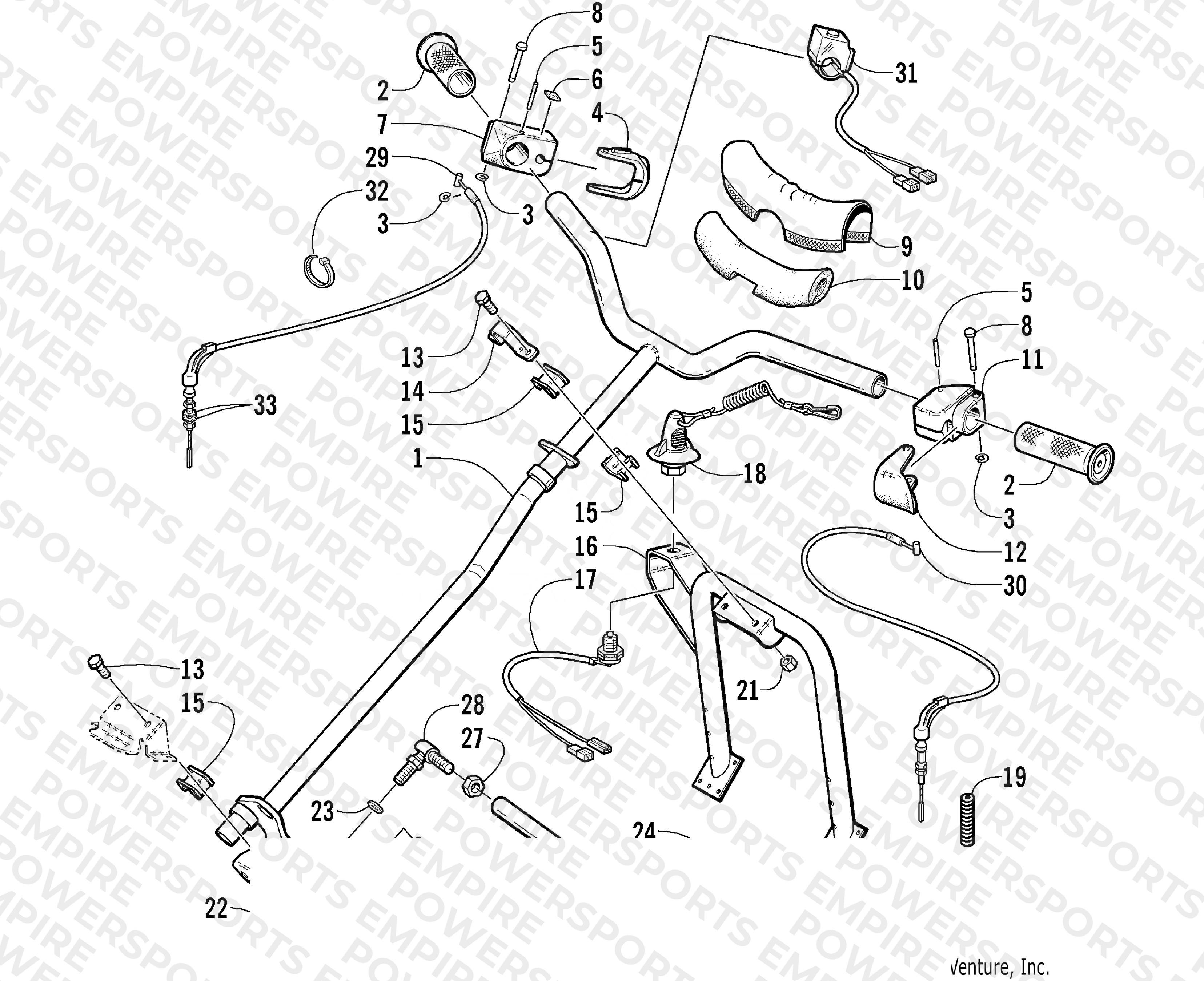 STEERING POST AND TIE ROD ASSEMBLY