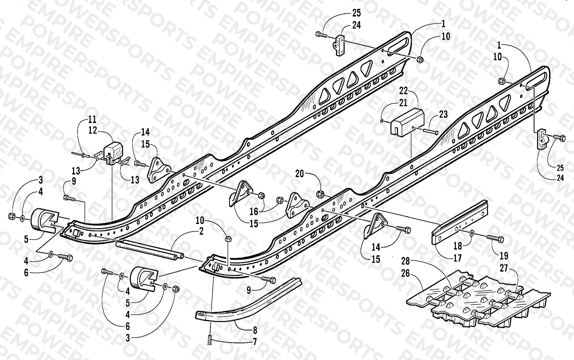 SLIDE RAIL AND TRACK ASSEMBLY