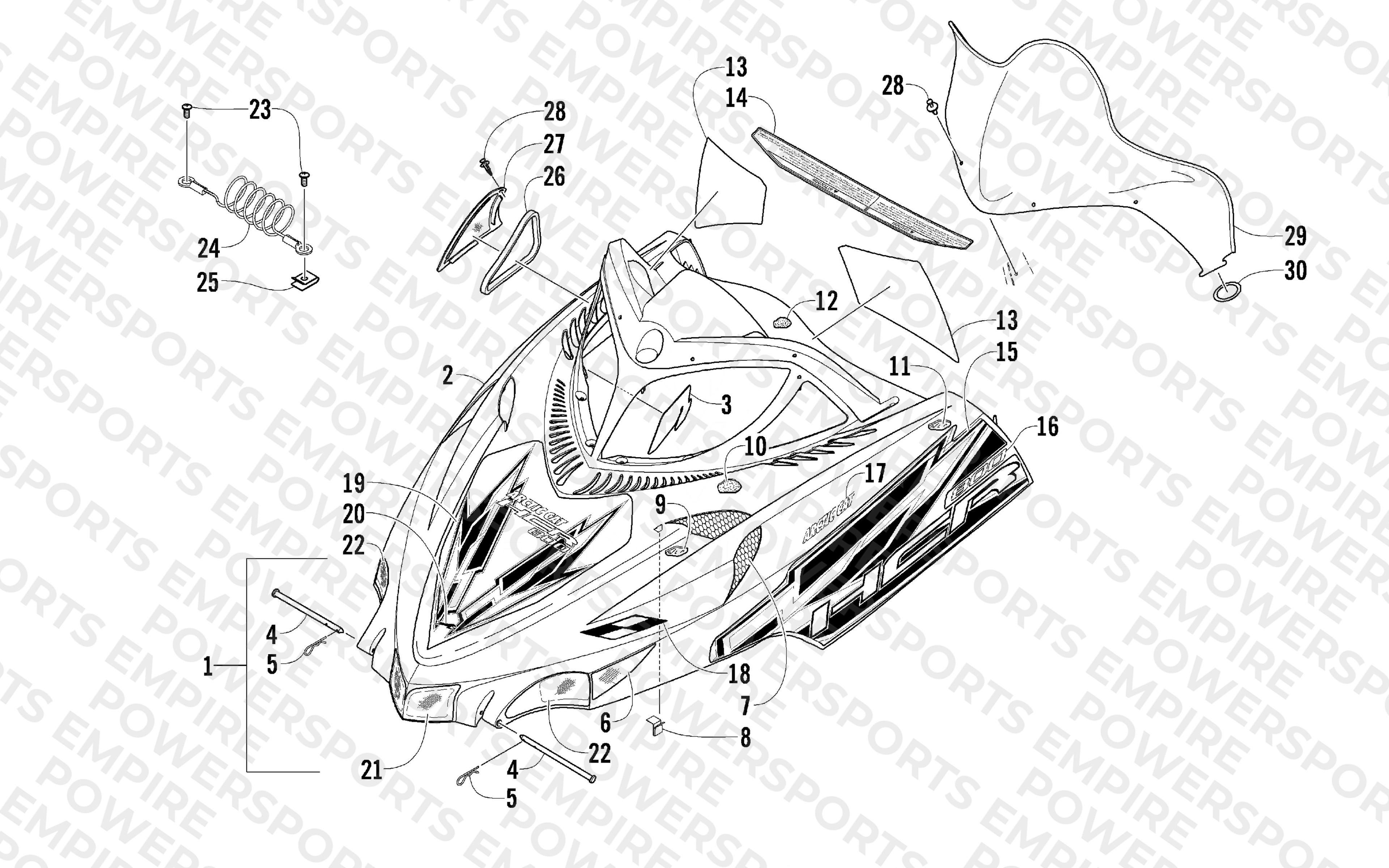 HOOD AND WINDSHIELD ASSEMBLY
