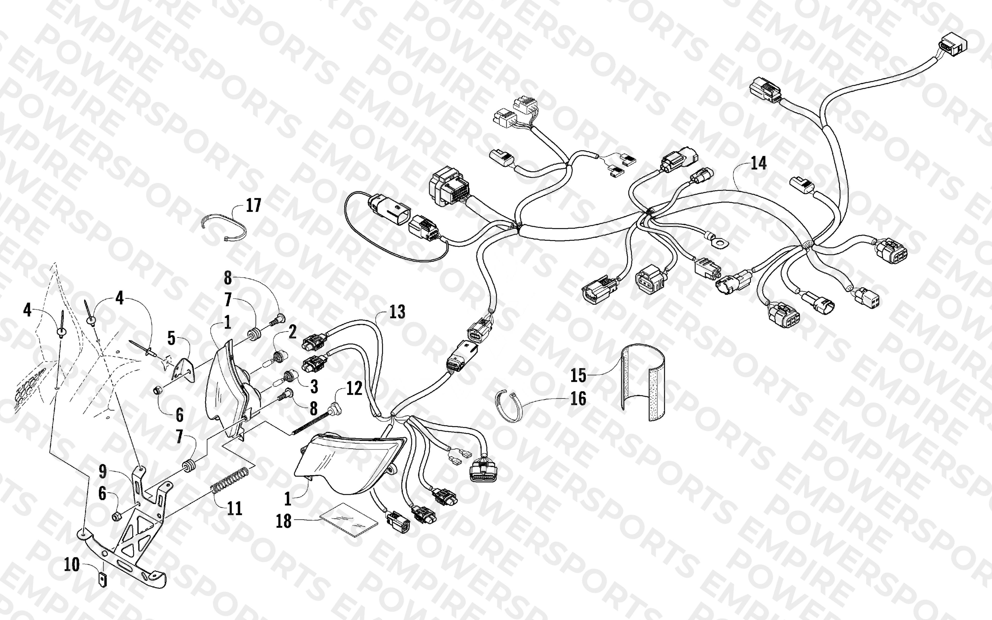 HEADLIGHT AND WIRING ASSEMBLY