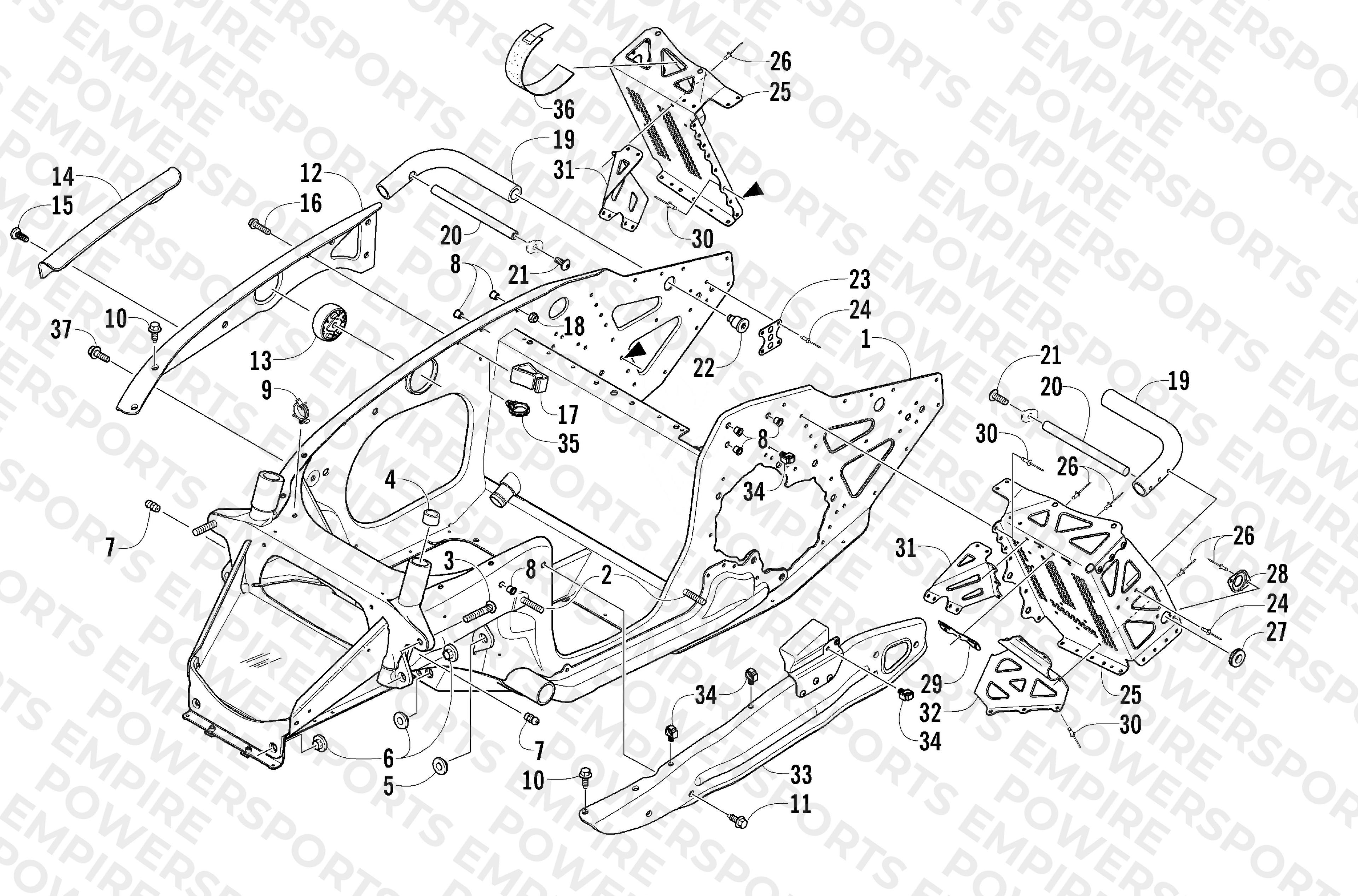 FRONT FRAME AND FOOTREST ASSEMBLY