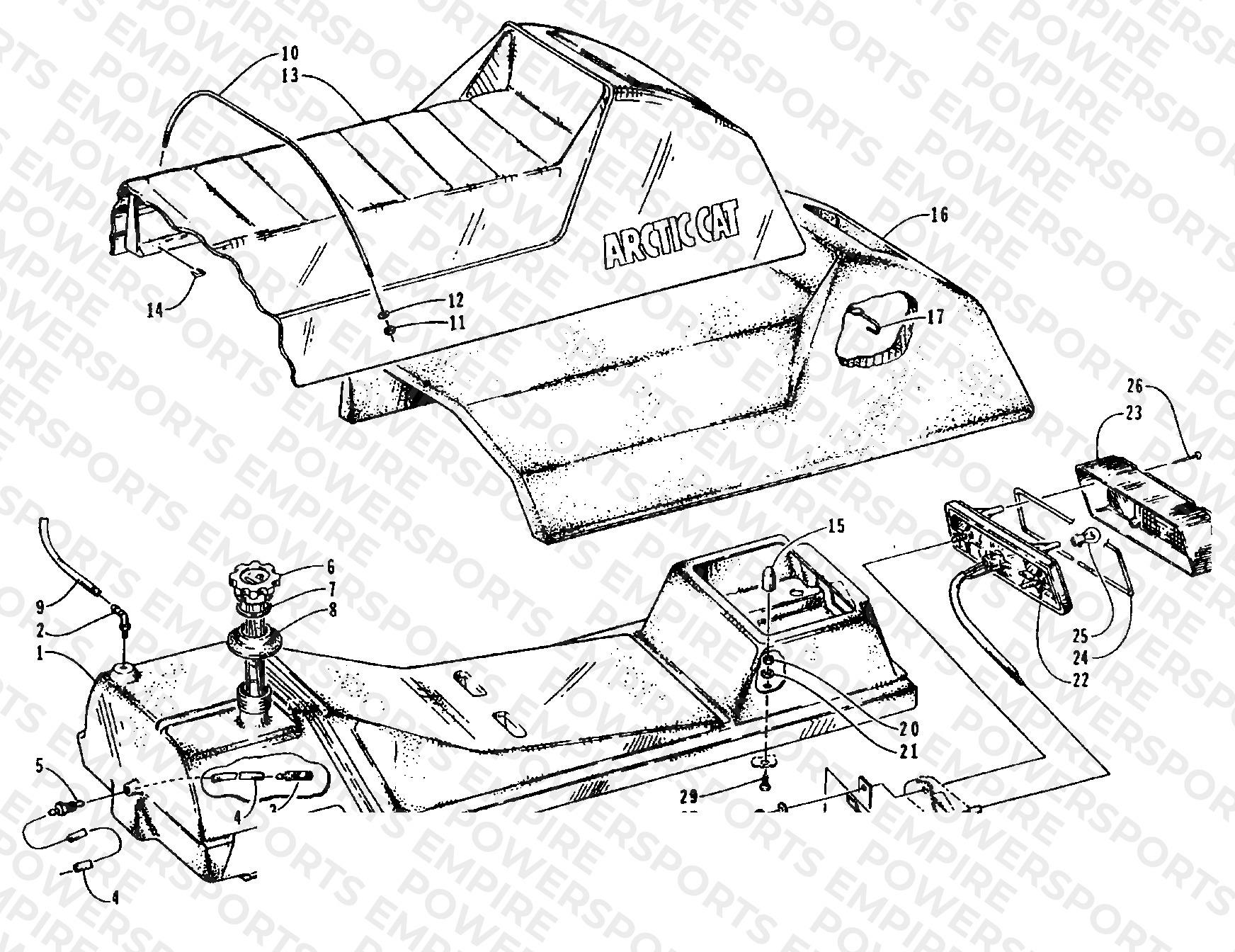 GAS TANK, SEAT, AND TAILLIGHT ASSEMBLIES