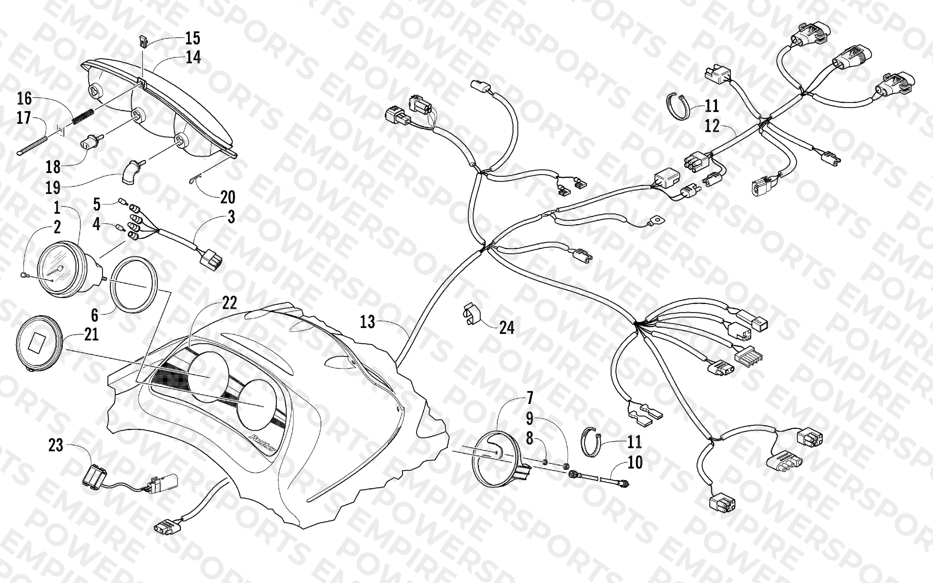 HEADLIGHT, INSTRUMENTS, AND WIRING ASSEMBLIES