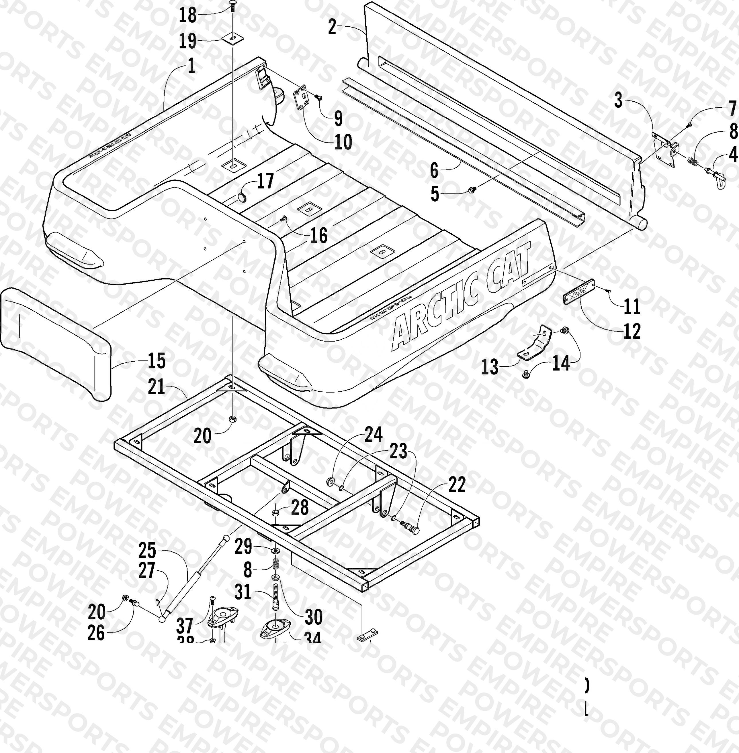 CARGO BOX AND TILT FRAME ASSEMBLY