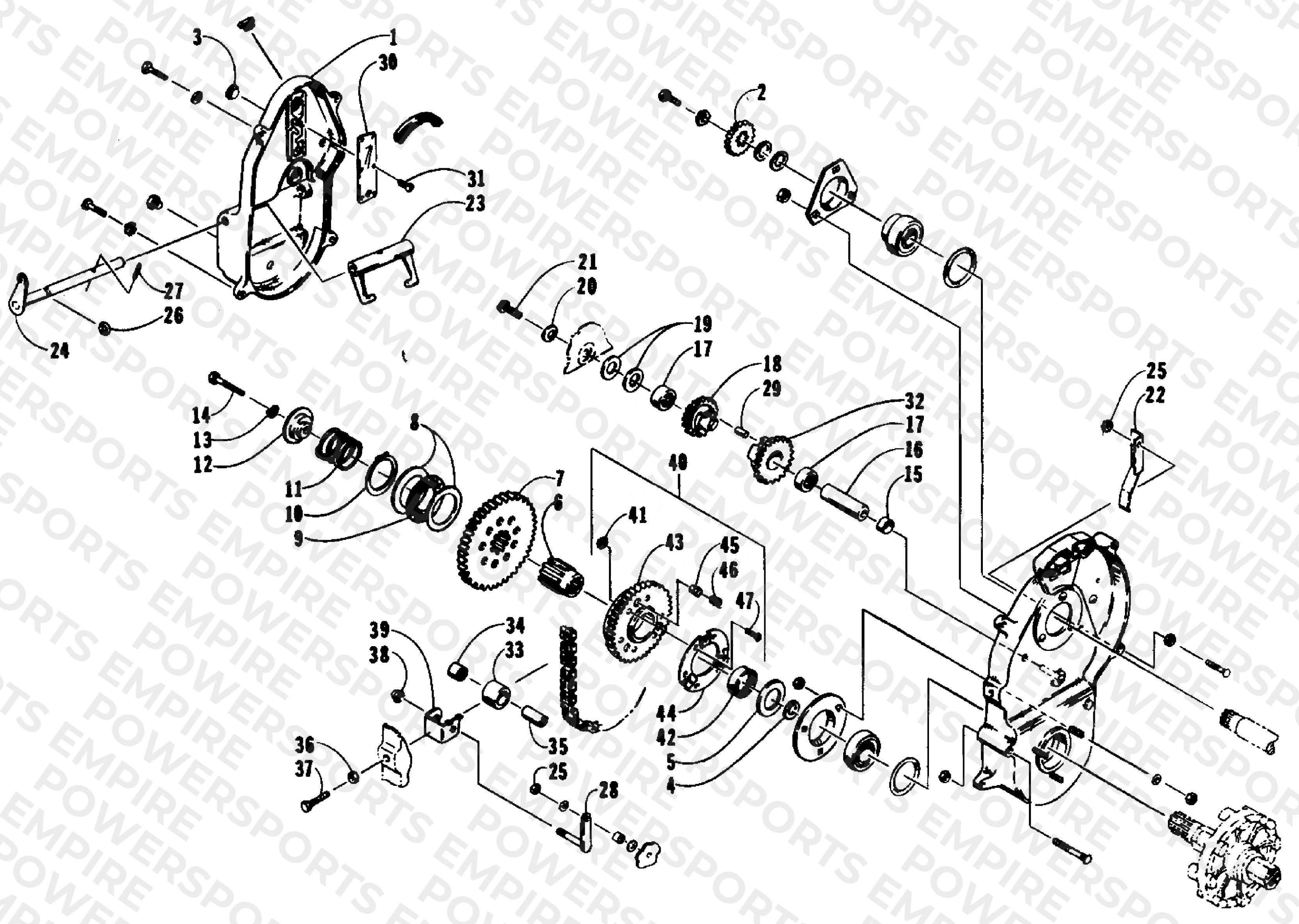 DRIVE/REVERSE DROPCASE ASSEMBLY