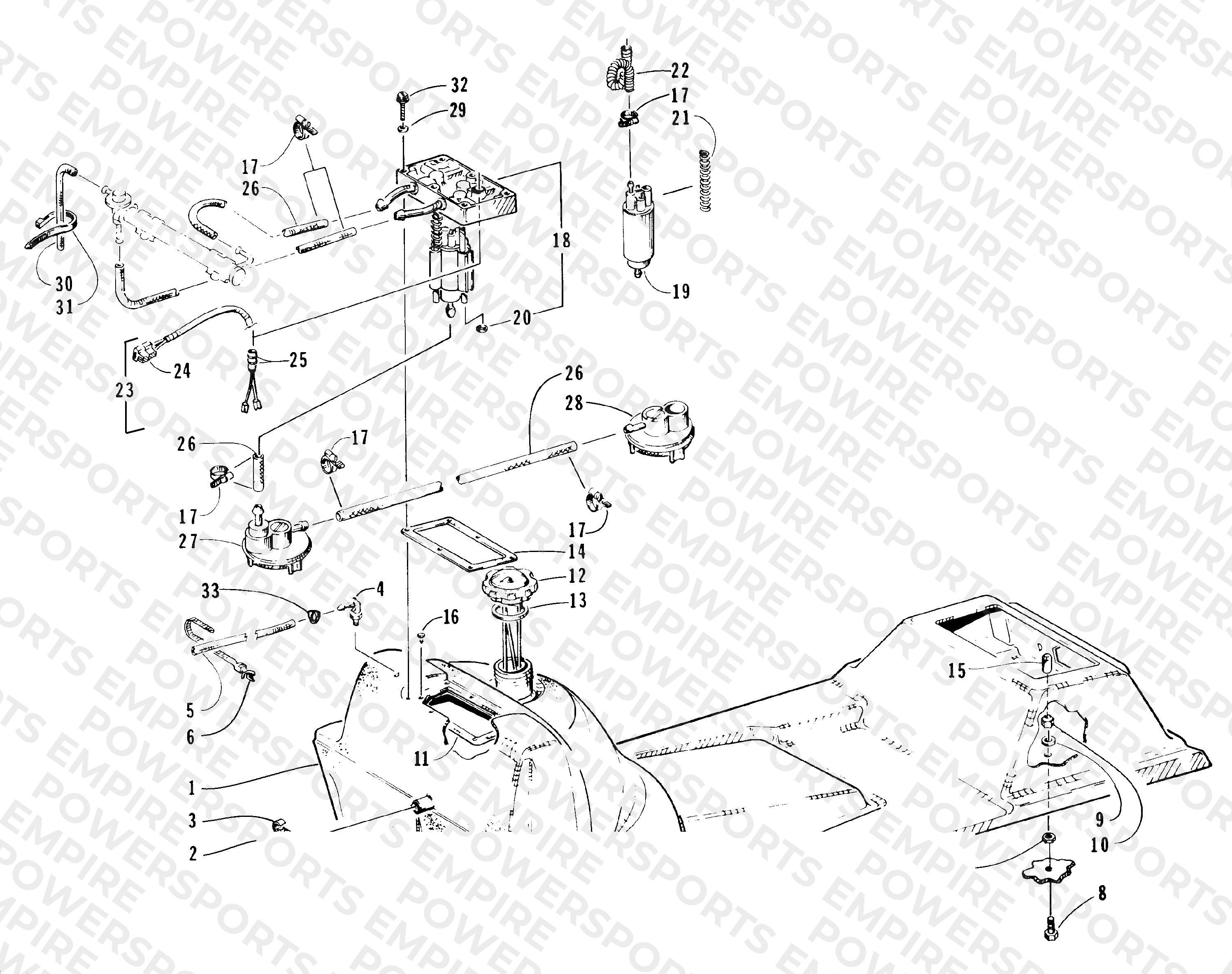 GAS TANK AND FUEL PUMP ASSEMBLIES