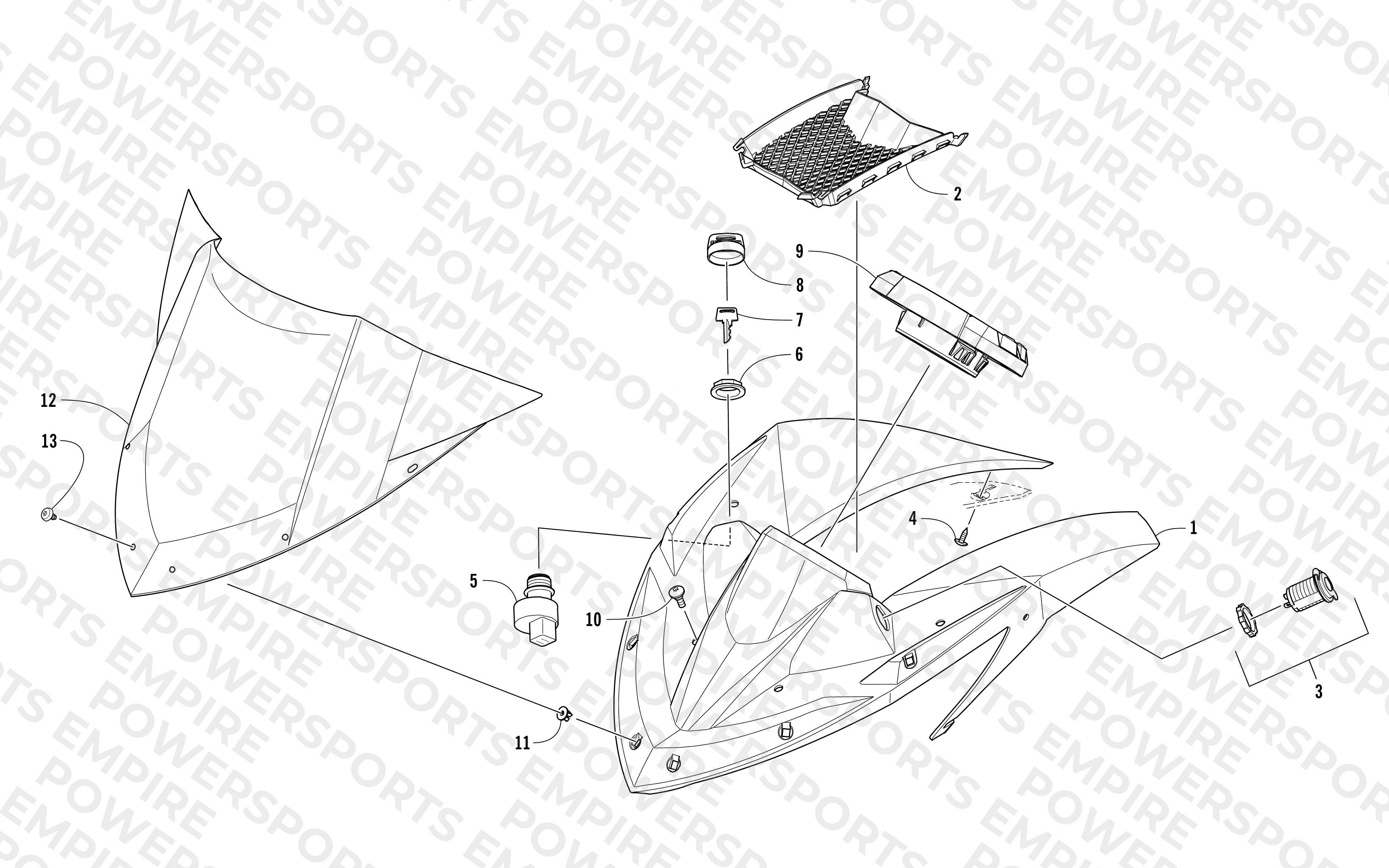 WINDSHIELD AND INSTRUMENTS ASSEMBLIES