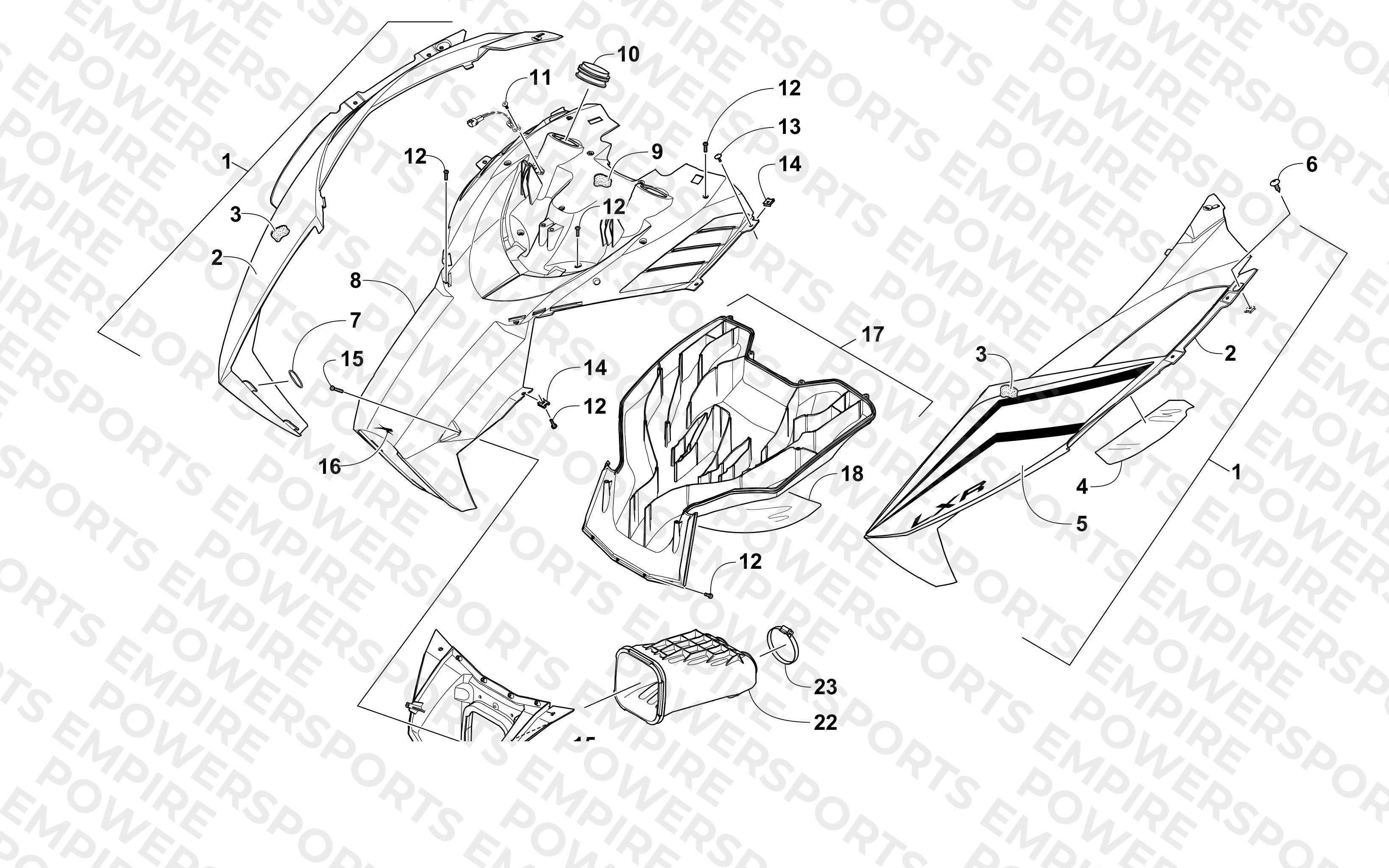HOOD AND AIR INTAKE ASSEMBLY